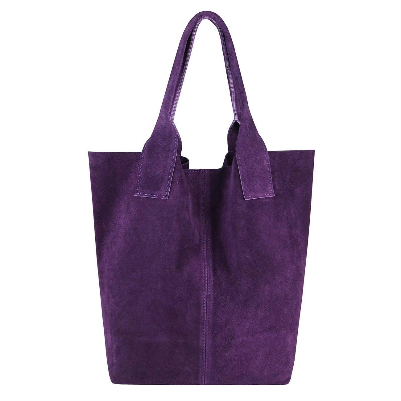 ITALYSHOP24 Schultertasche Made in Italy Damen Leder Shopper Schultertasche günstig online kaufen