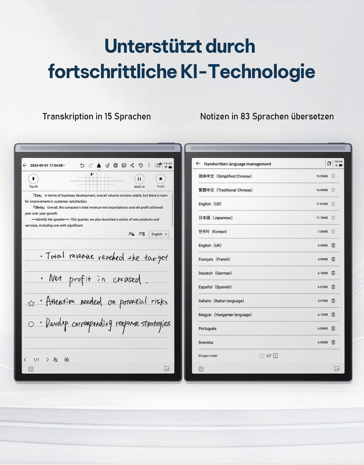 iFLYTEK AINOTE Air 2, 8,2-Zoll-Notiz-Tablet,digitales Notebook, e paper notiz Tablet (8.2", 32 GB, Android 11, Wi-Fi, Bluetooth, Mehrsprachiges Transkribieren, Nahtlose Cloud-Synchronisation, GPT-5)