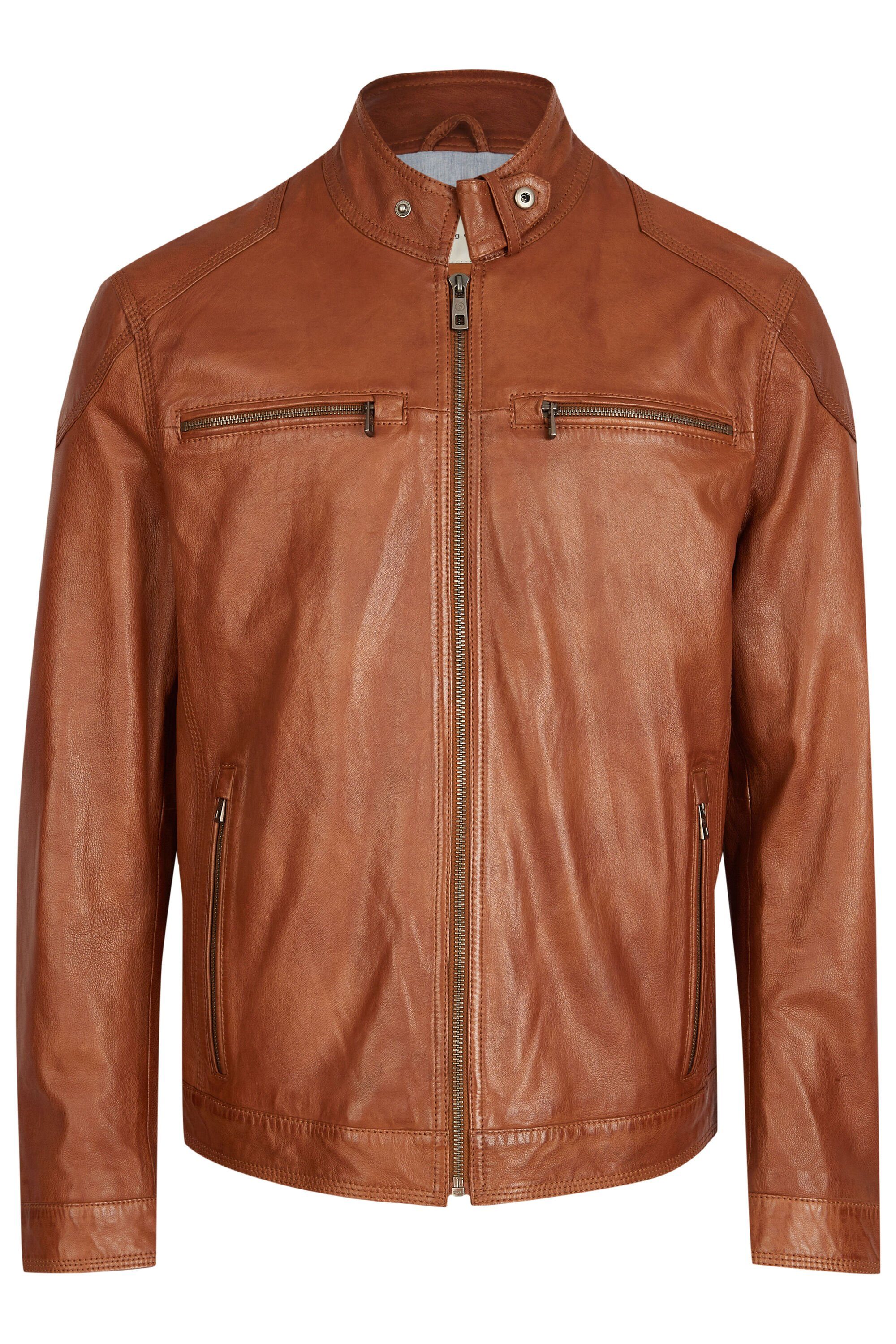 bugatti Lederjacke BUFILIPPO (1-St) mit Reißverschlusstaschen günstig online kaufen