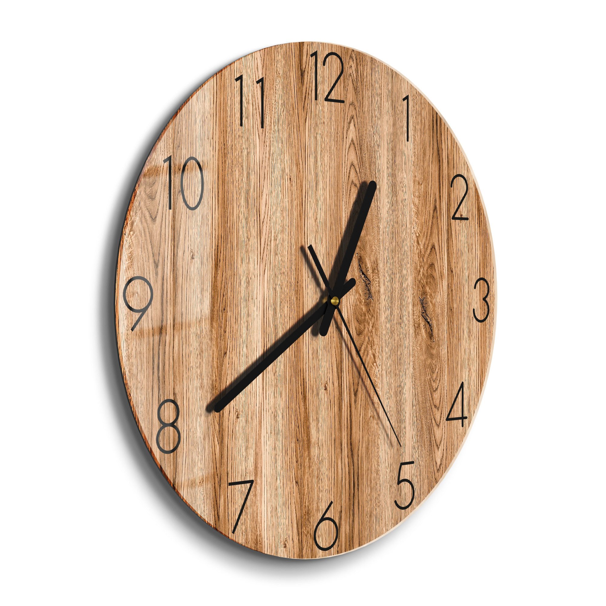 DEQORI Wanduhr 'Natürliche Holztexturen' (Glas Glasuhr günstig online kaufen