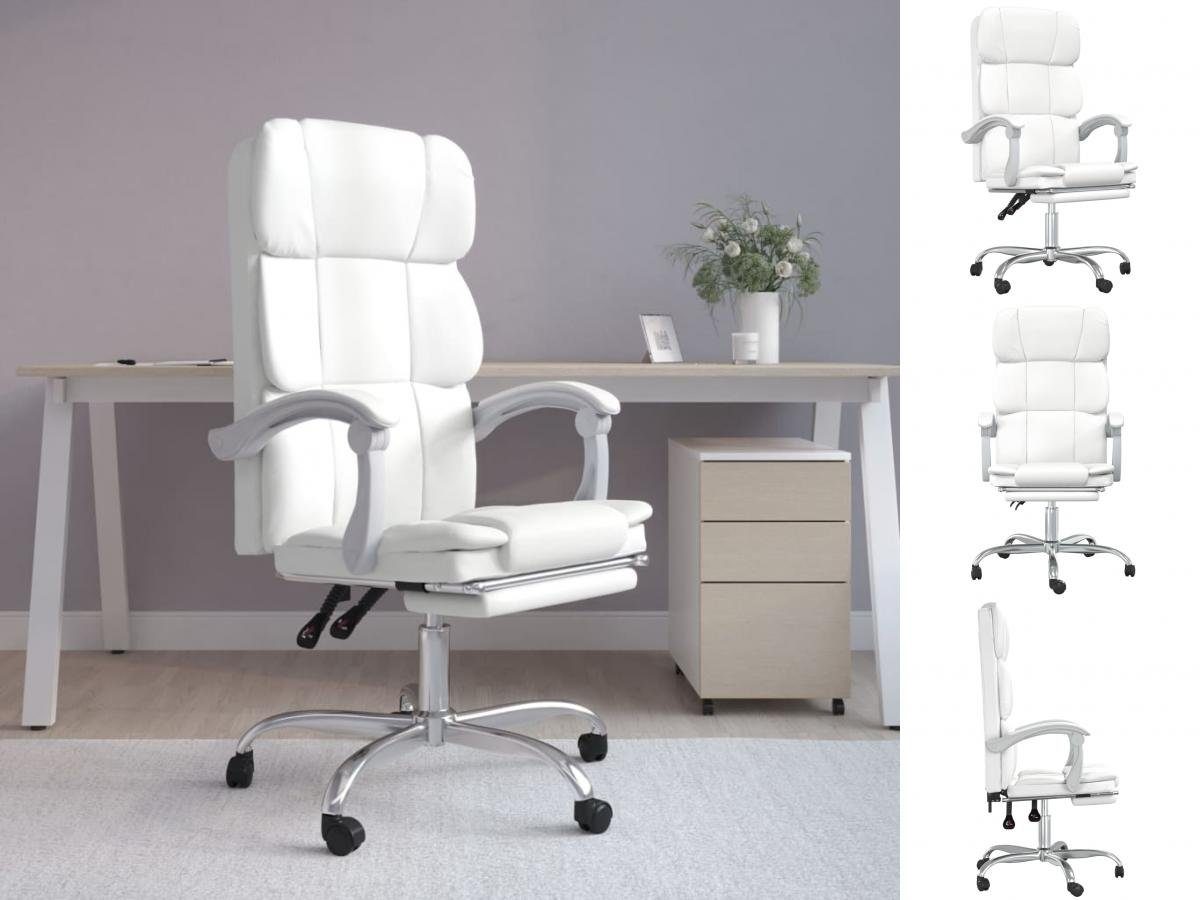 vidaXL Bürostuhl Bürostuhl mit Liegefunktion Weiß Kunstleder Weiß | Weiß