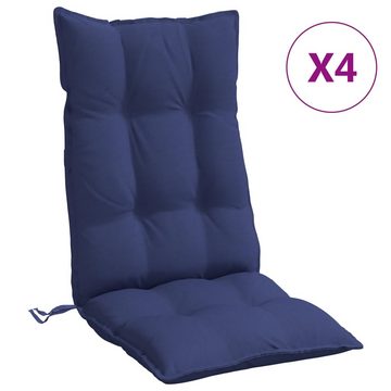 vidaXL Sitzauflage Hochlehner-Auflagen 4 Stk. Marineblau Oxford-Gewebe, (4 St)