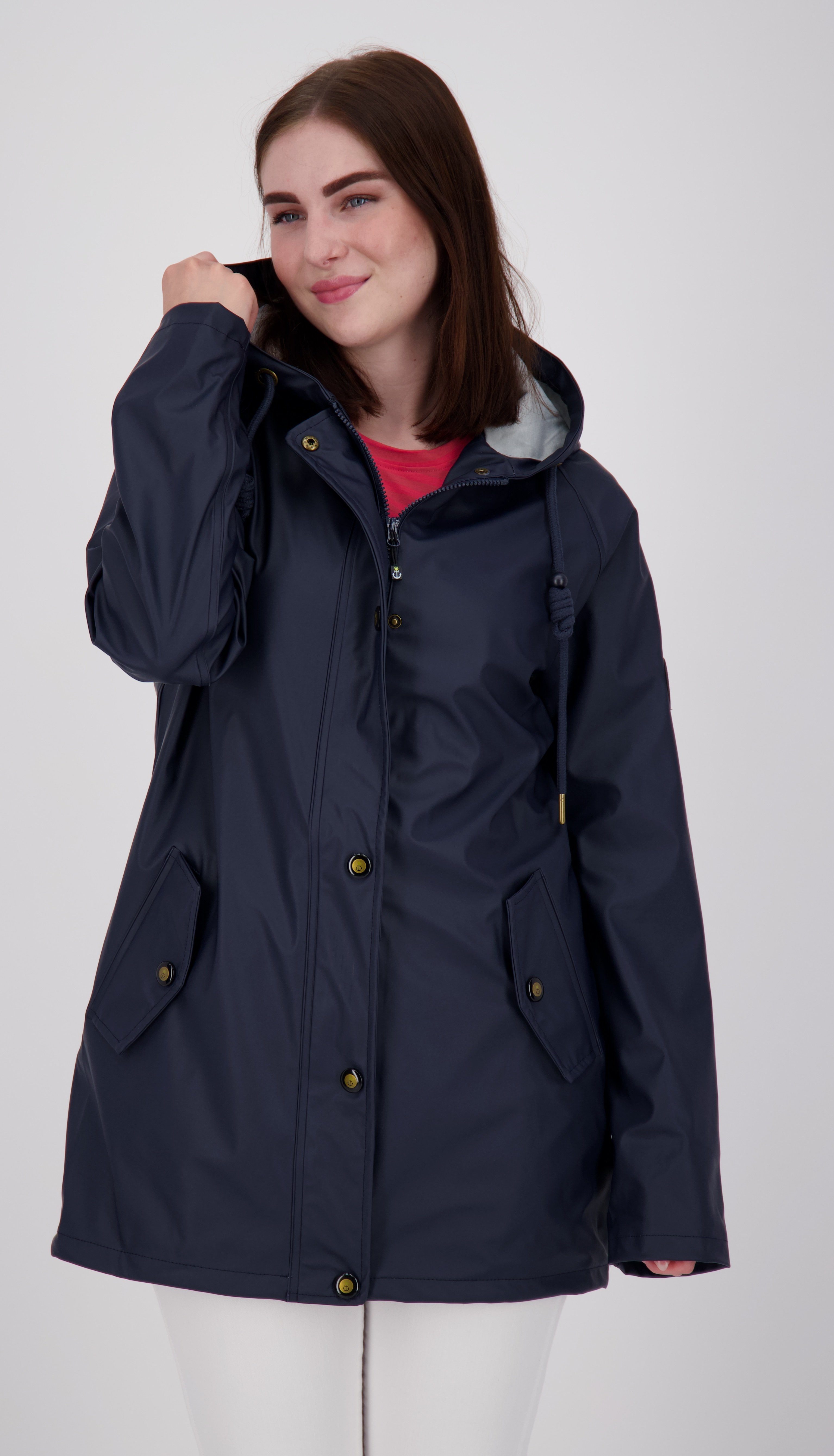 NEW Größen erhältlich Active DEPROC Auch WOMEN navy Friesennerz #ankergluthimmel Großen CS in Regenjacke