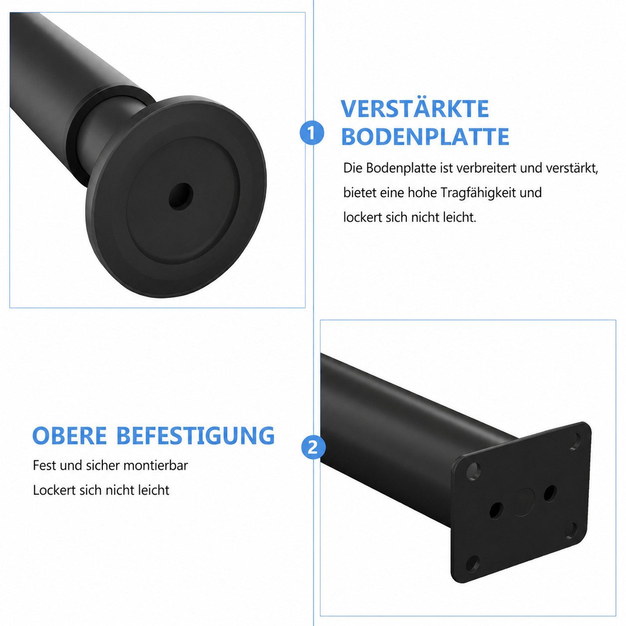 BlingBin Tischbein 72-110 cm Verstellbare Metall-Schreibtischbeine, DIY Tischstütze, mit Schutzkappe für den Boden und Schrauben für die Tischplatte