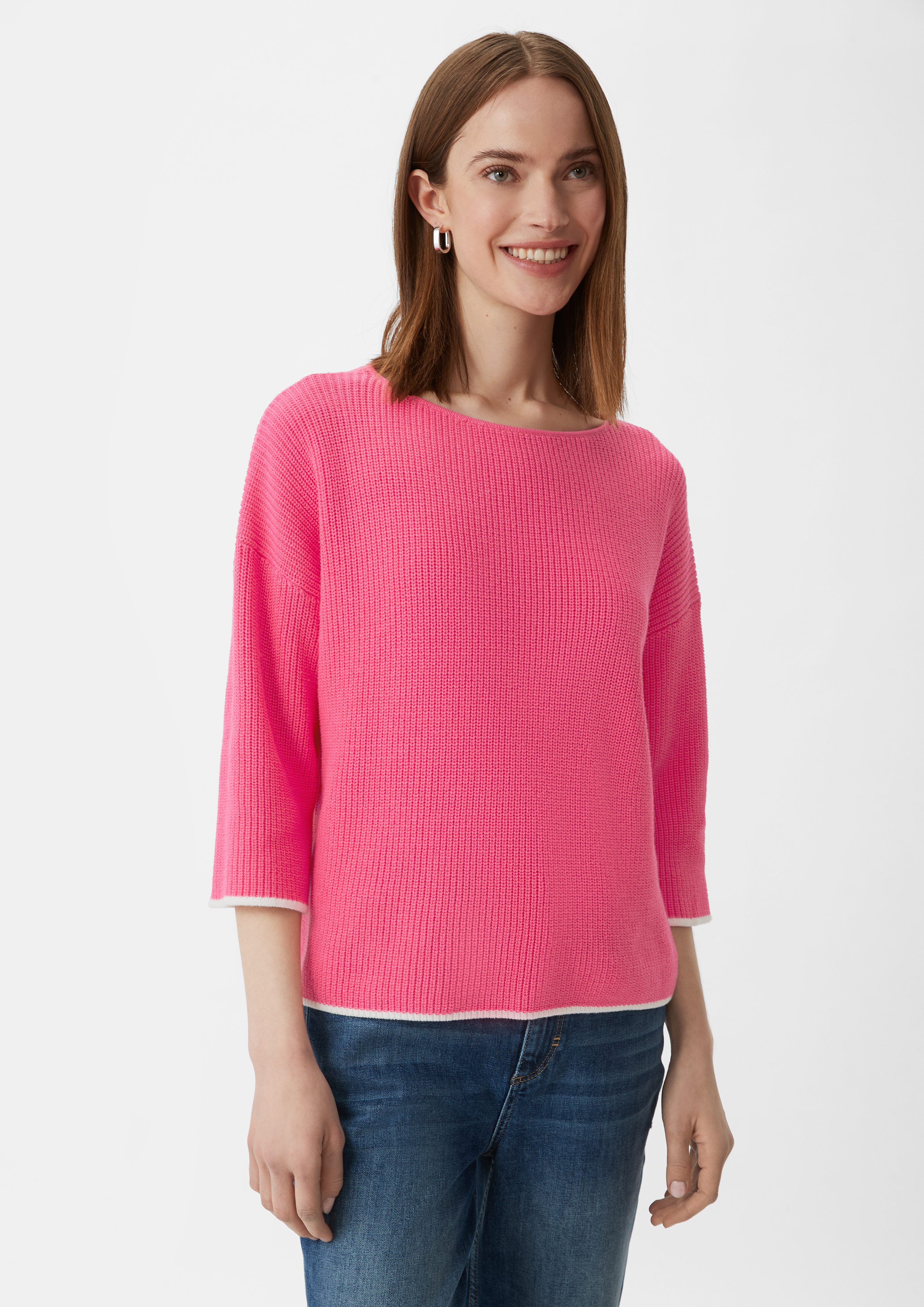3/4 Arm-Pullover Strickpullover im Loose-Fit
