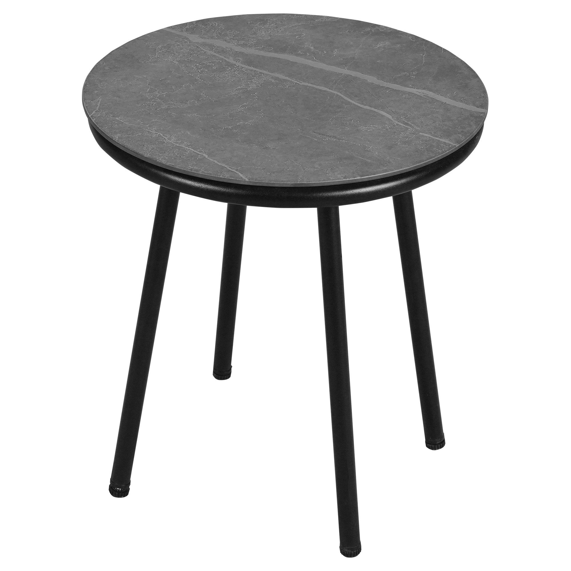 MODFU Gartenlounge-Set wetterbeständig, wasserabweisend, (Garten-Lounge-Set, Gartenmöbel-Set, Outdoor-Sofa-Set, Balkonset, 4-tlg., 3-Sitzer-Sofa + 2 Couchtische + Fußhocker), Dickes Seilgeflecht, marmorierte Glasplatte, verzinkter Stahl