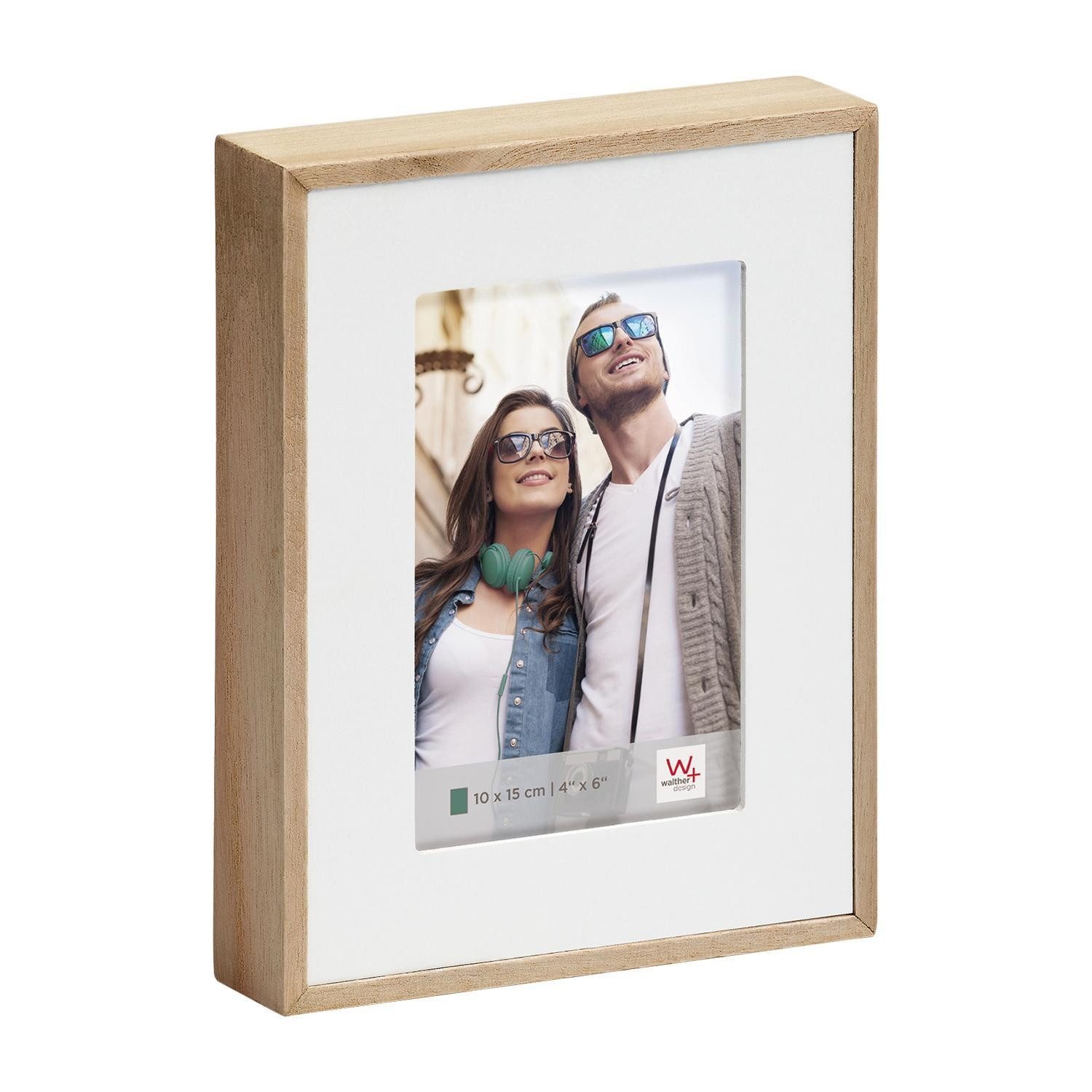 Walther Design Изображения-Collage Einzelbilderrahmen URBAN LIV, Beige, B 23 cm, (1 St), aus MDF mit Holzpassepartout und Glasfront