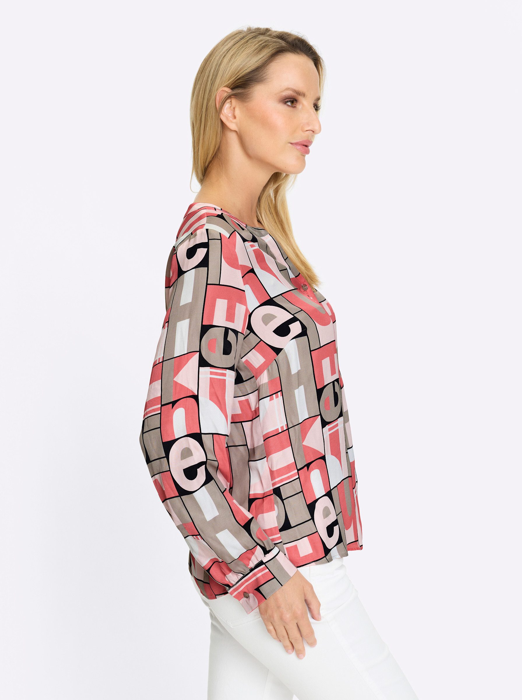 heine Klassische Bluse Druck-Bluse Langarm
