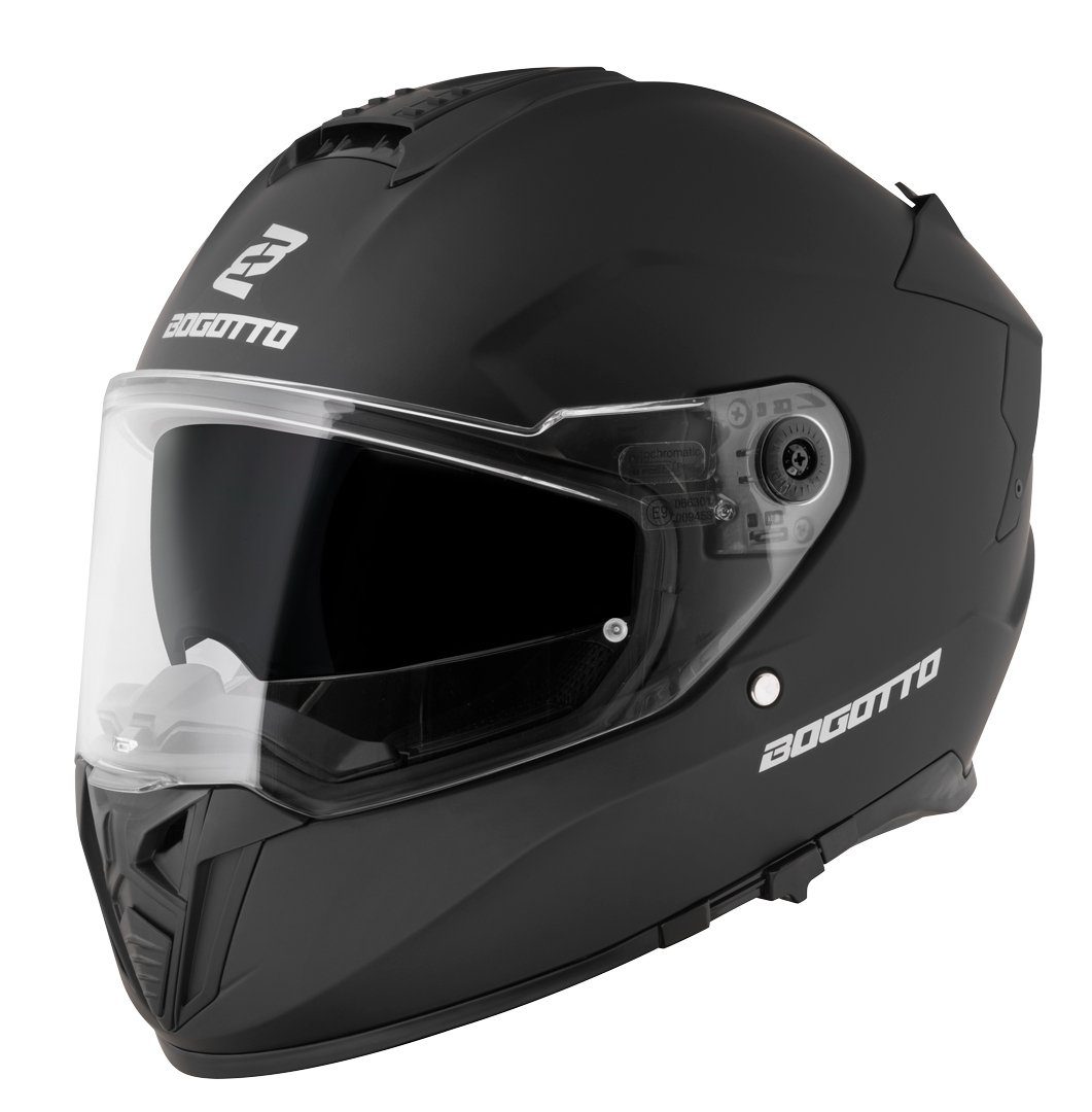Bogotto Motorradhelm FF122 SVK Solid Helm, Vorbereitet Für Kommunikationssystem,integriertes Sonnenvisier