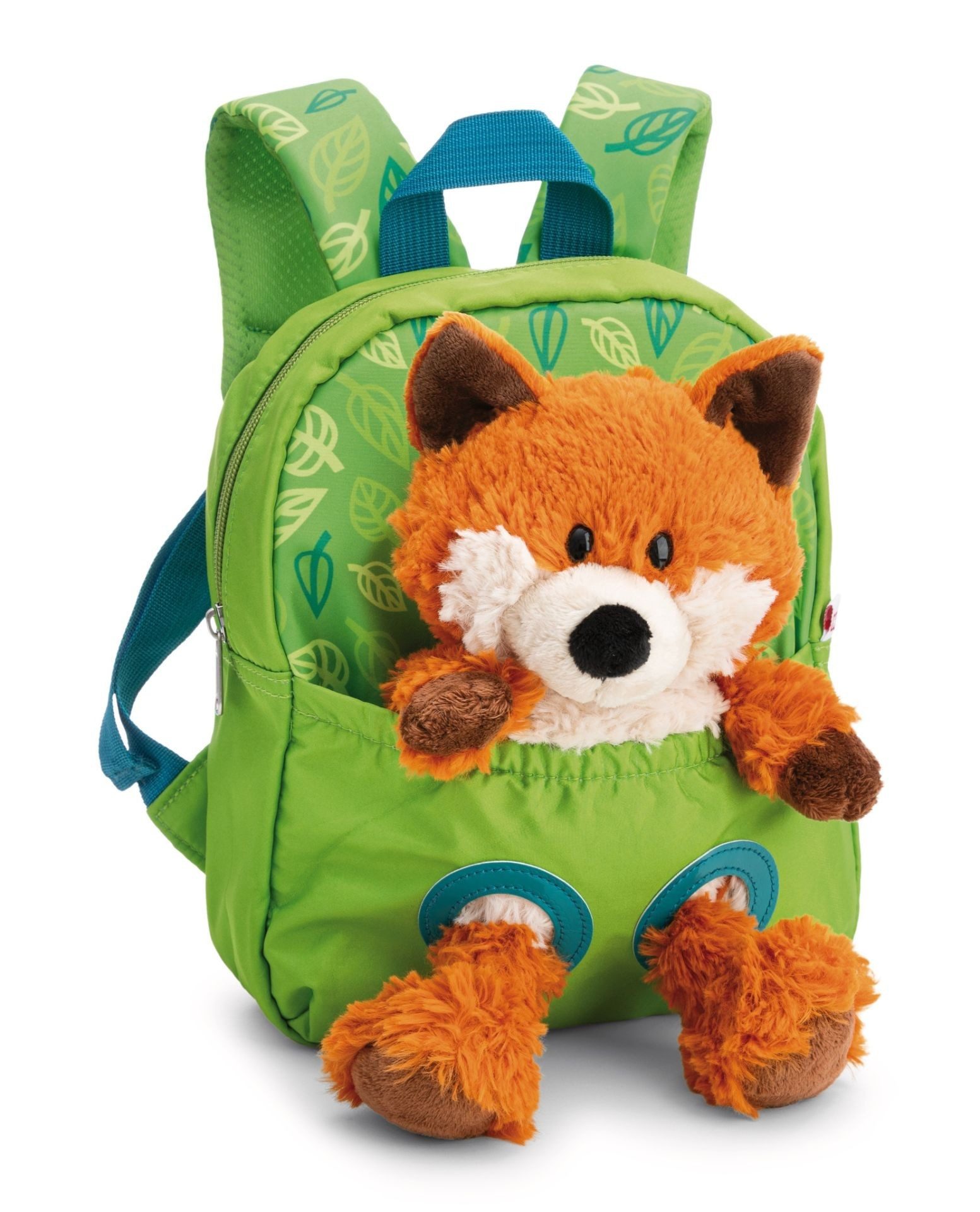 Nici Plüschfigur Nici 62692 Rucksack mit Plüschtier 21x26cm Fuchs 25cm grün