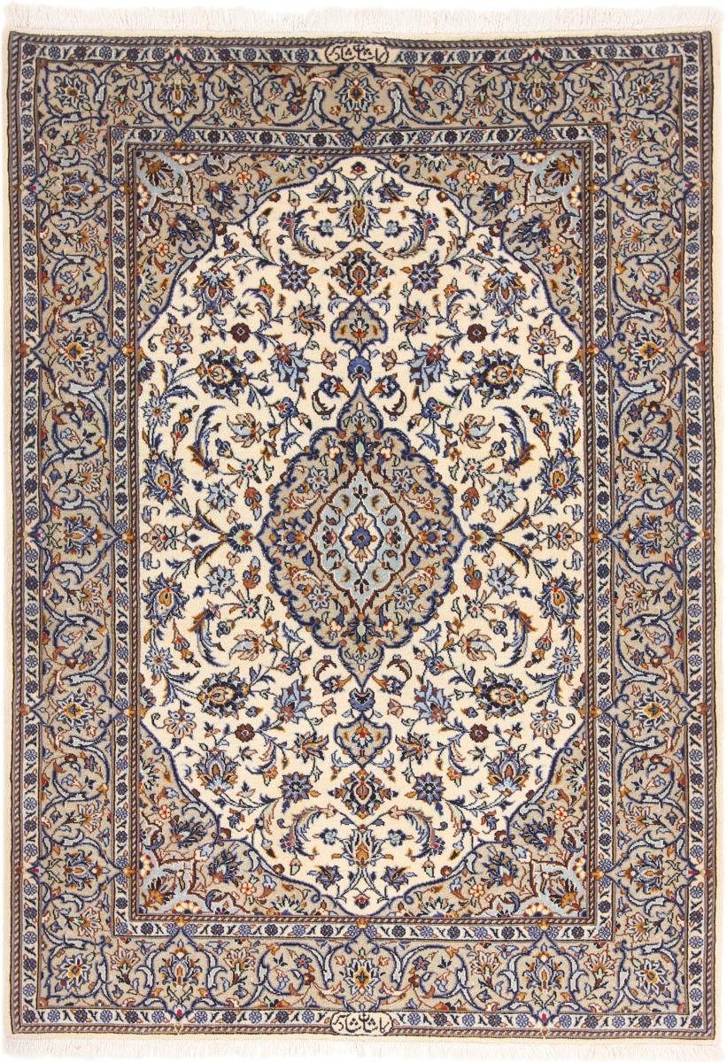 Höhe: Perserteppich, Keshan Trading, / Orientteppich Nain 12 mm 112x166 Handgeknüpfter Orientteppich rechteckig,