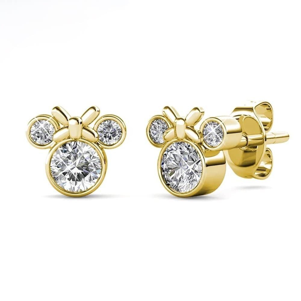 ROUGEMONT Paar Сережки-гвоздики Сережки-гвоздики Damen Kinder Mickymouse 925 Sterling Silber Hypoallergen, Echtschmuck