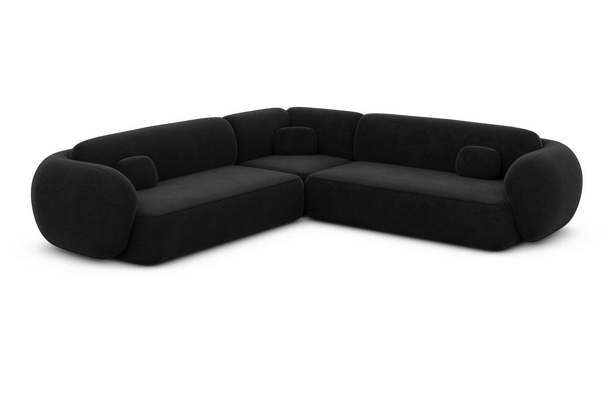Sofa Dreams Ecksofa Altea L Form Polsterecke, Design, 4-Sitzer, Loungesofa, Samtstoff Bezug in Schwarz