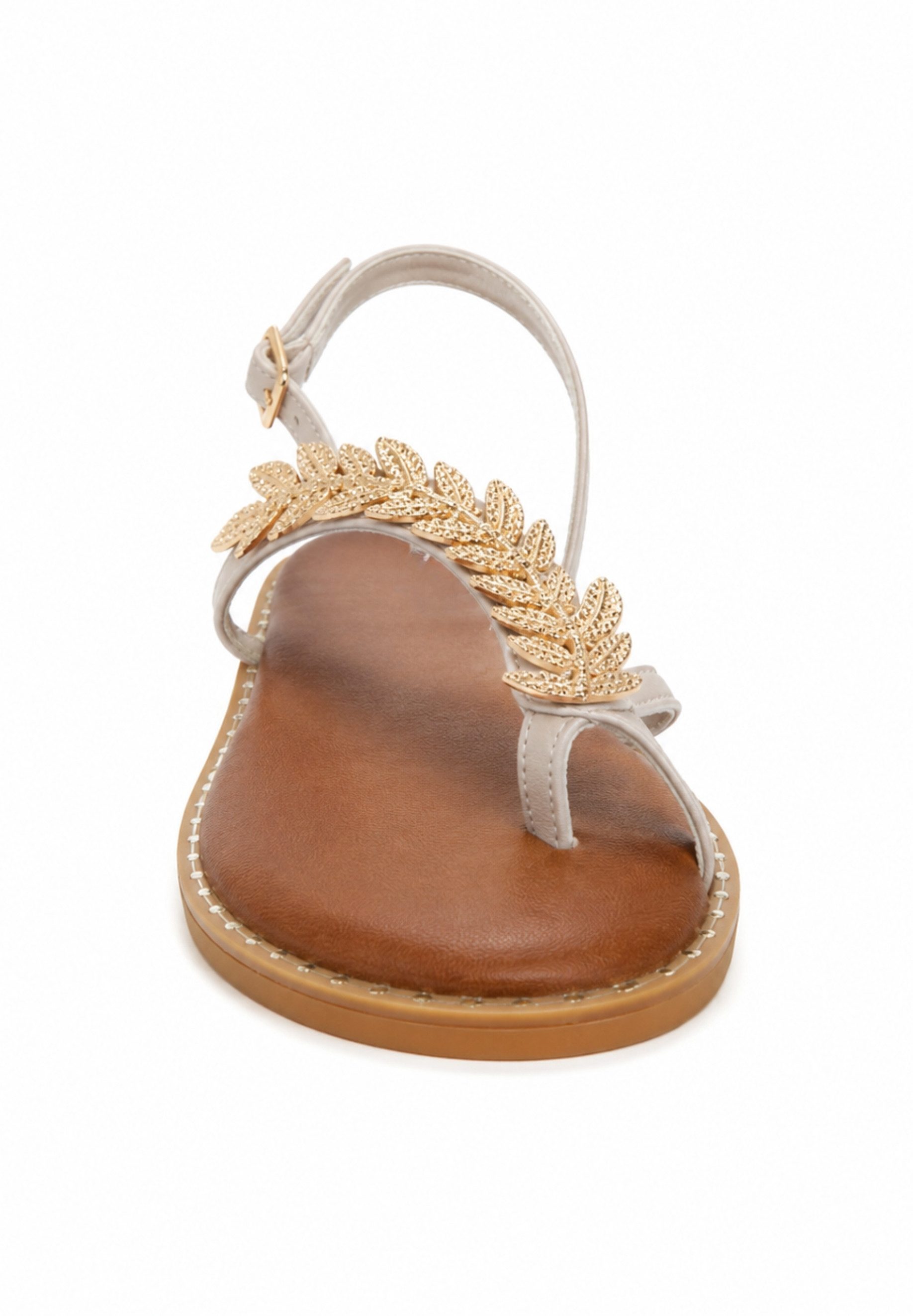 Day Vine Damen Zehentrenner-Sandalen mit Blätterdetails und Fersenriemen Sandalette