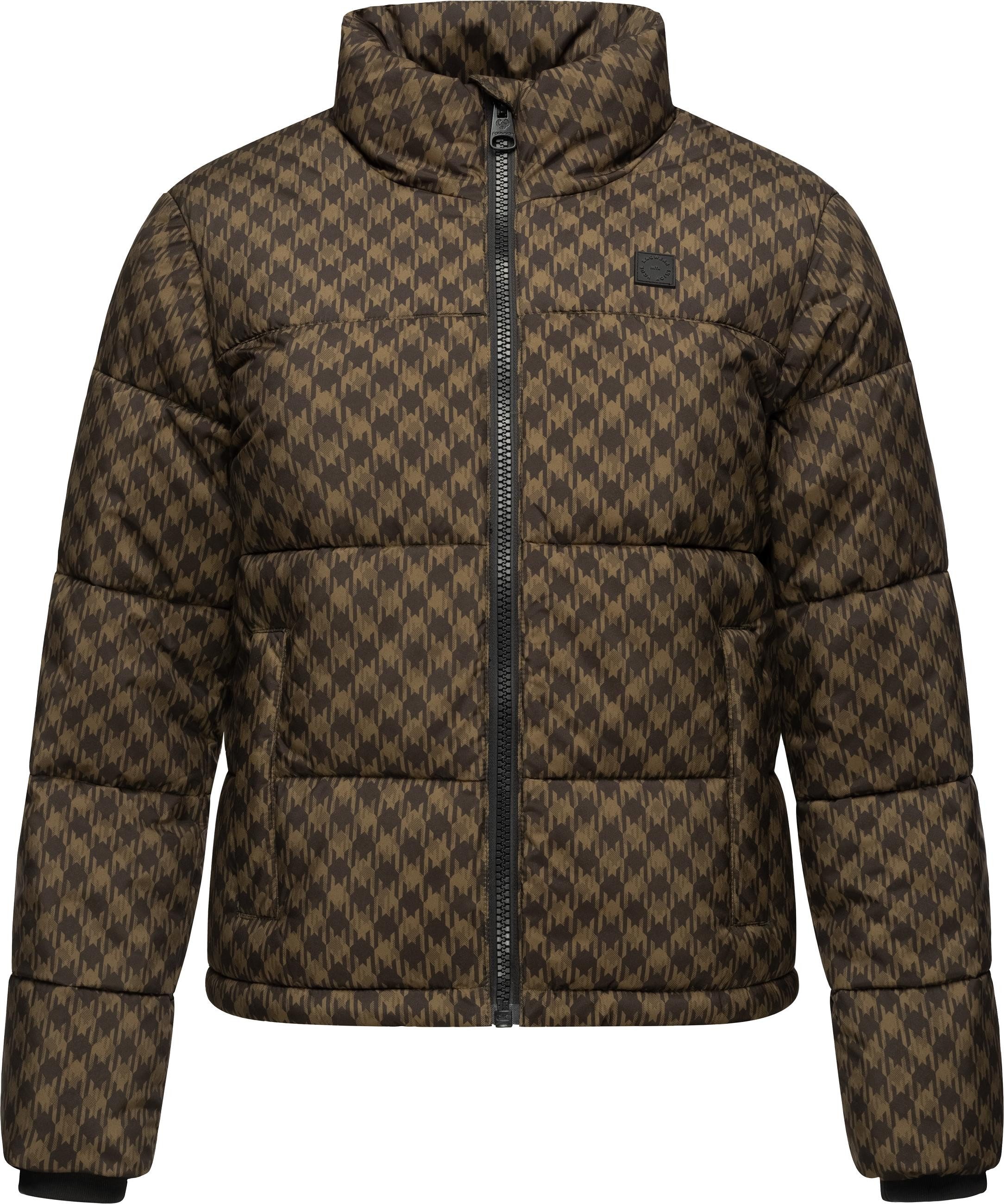 Ragwear Winterjacke Serah Print wasserdichte Winter Steppjacke mit Hahnentritt Muster