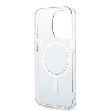 Guess Handyhülle GUESS Schutzhülle für Apple iPhone 13 Pro Hard Case 4G Print MagSafe Cover Etui Schwarz
