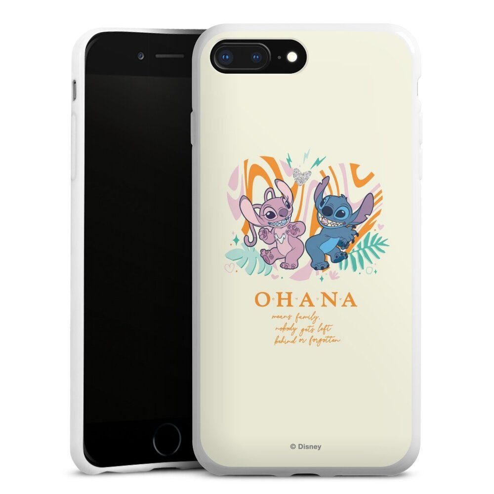 DeinDesign Handyhülle Lilo & Stitch Offizielles Lizenzprodukt Disney Stitch and Angel, Apple iPhone 8 Plus Silikon Hülle Bumper Case Handy Schutzhülle