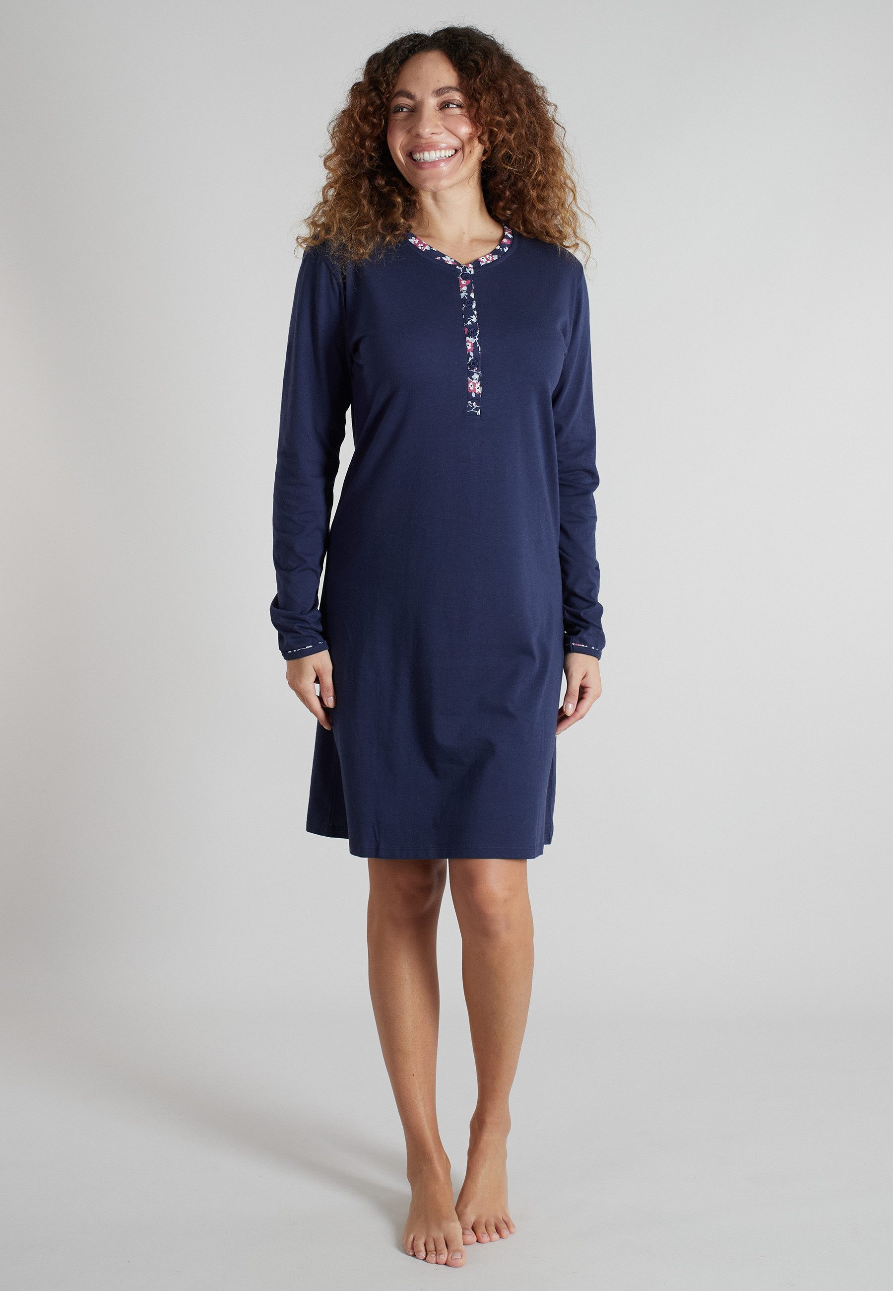GÖTZBURG Nachthemd GÖTZBURG Damen Nachthemd blau uni (1-tlg) günstig online kaufen