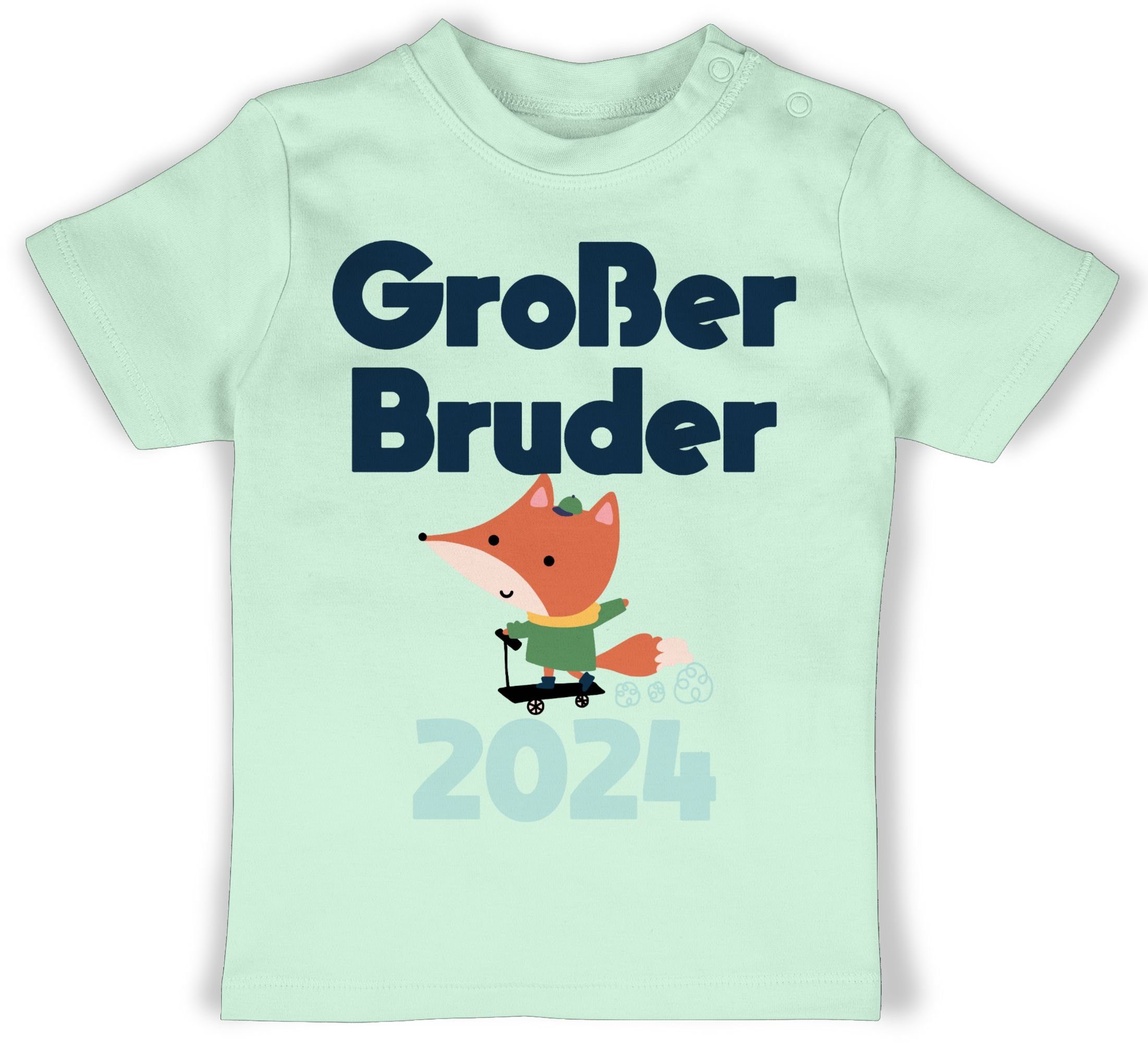 Shirtracer T-Shirt Großer Bruder 2024 Fuchs Großer Bruder 1 Mintgrün