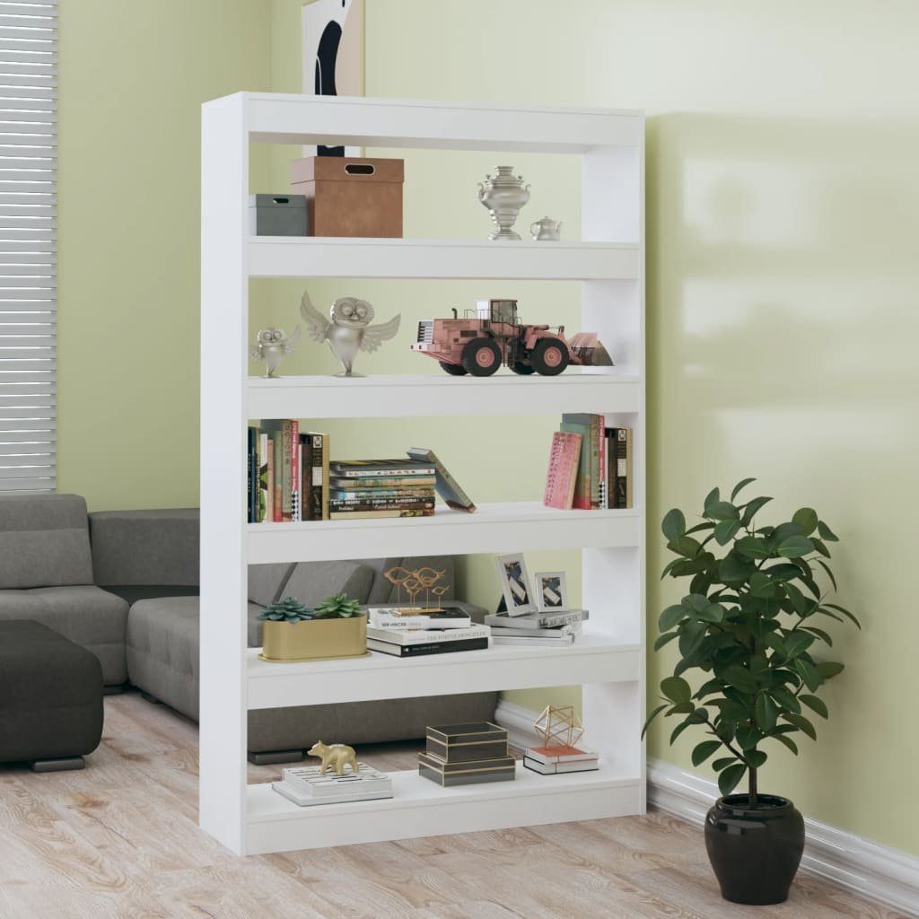 furnicato Bücherregal Bücherregal/Raumteiler Hochglanz-Weiß 100x30x166 cm | Bücherschränke