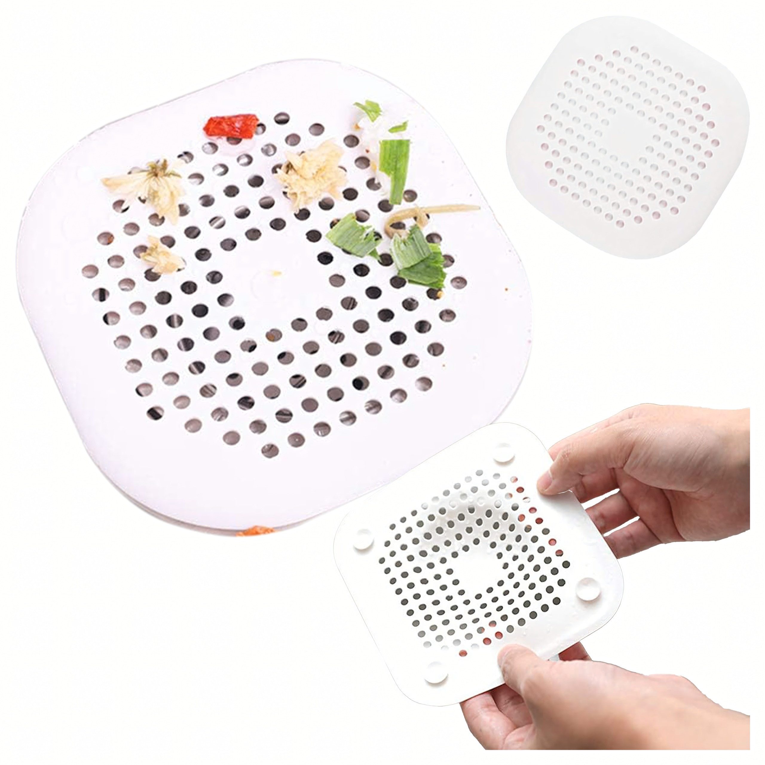 Realb2b Abflusssieb Silikon Abflusssieb Waschbecken Badewanne Dusche Haarfänger, Silikon, (Universal Abflussschutz-Sieb aus Silikon, flexibel & hygienisch, 1 Stück Silikon Abflusssieb für Waschbecken, Badewanne oder Dusche), Verhindert Verstopfung, fängt