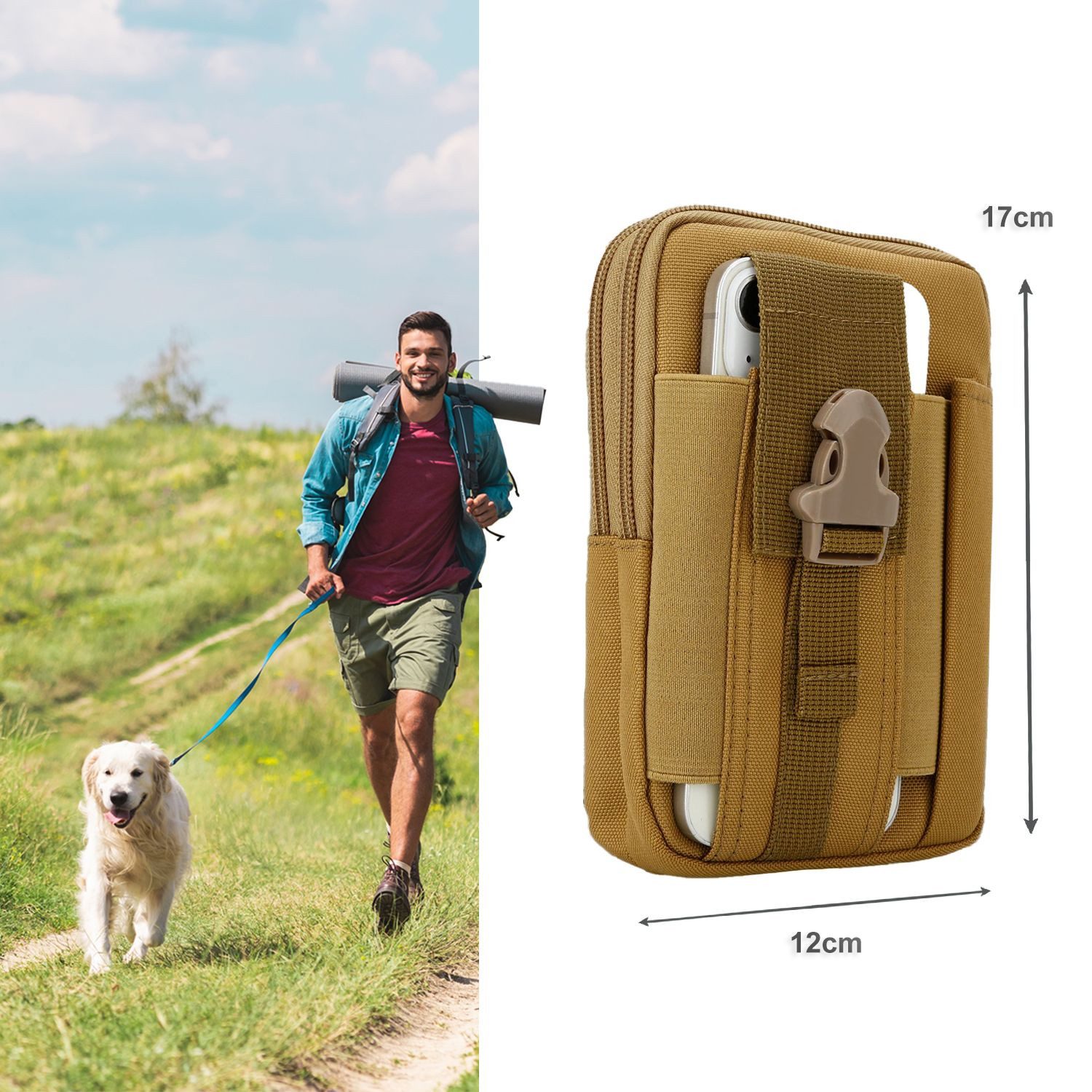 Cadorabo Handytasche für Xiaomi Mi A2 LITE / RedMi 6 PRO (1-tlg), Hülle mit Schultergurt Handyhalter Militär Gürteltasche Hüfttasche