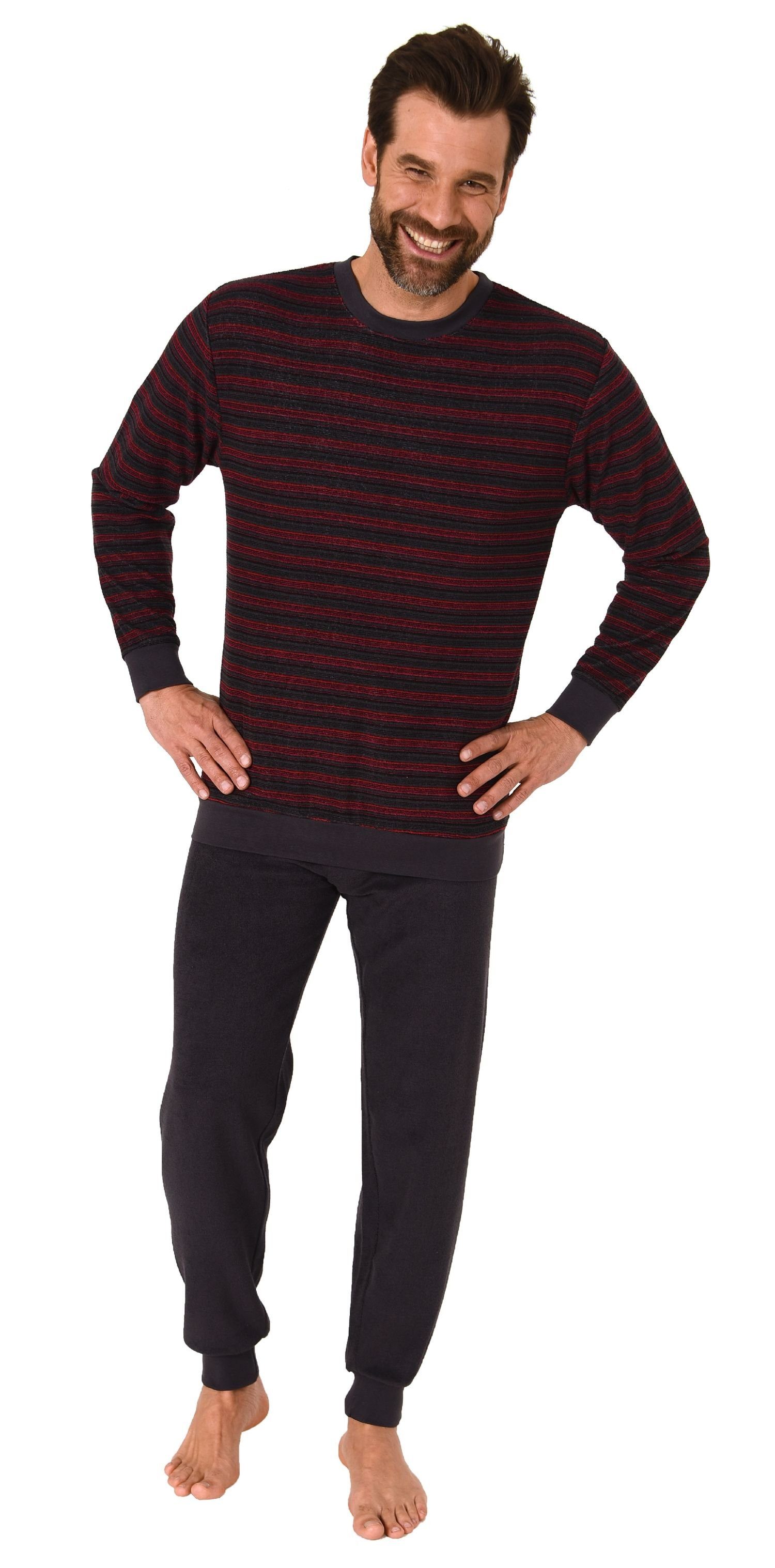 Trend by Normann Pyjama Herren langarm Frottee Schlafanzug mit Bündchen - a günstig online kaufen