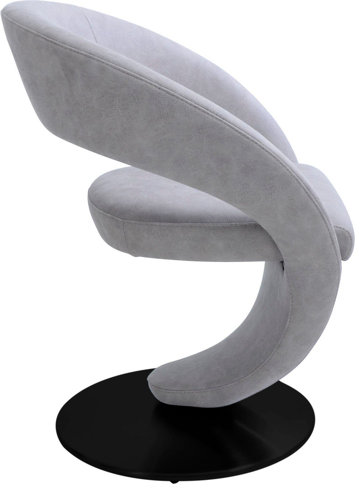 K+W Komfort & Wohnen Drehstuhl Wave, Design-Drehstuhl, schwarzer Drehteller
