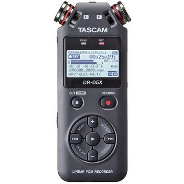 Tascam DR-05X Audio-Recoder Digitales Aufnahmegerät (mit Audiofly Ohrhörer)