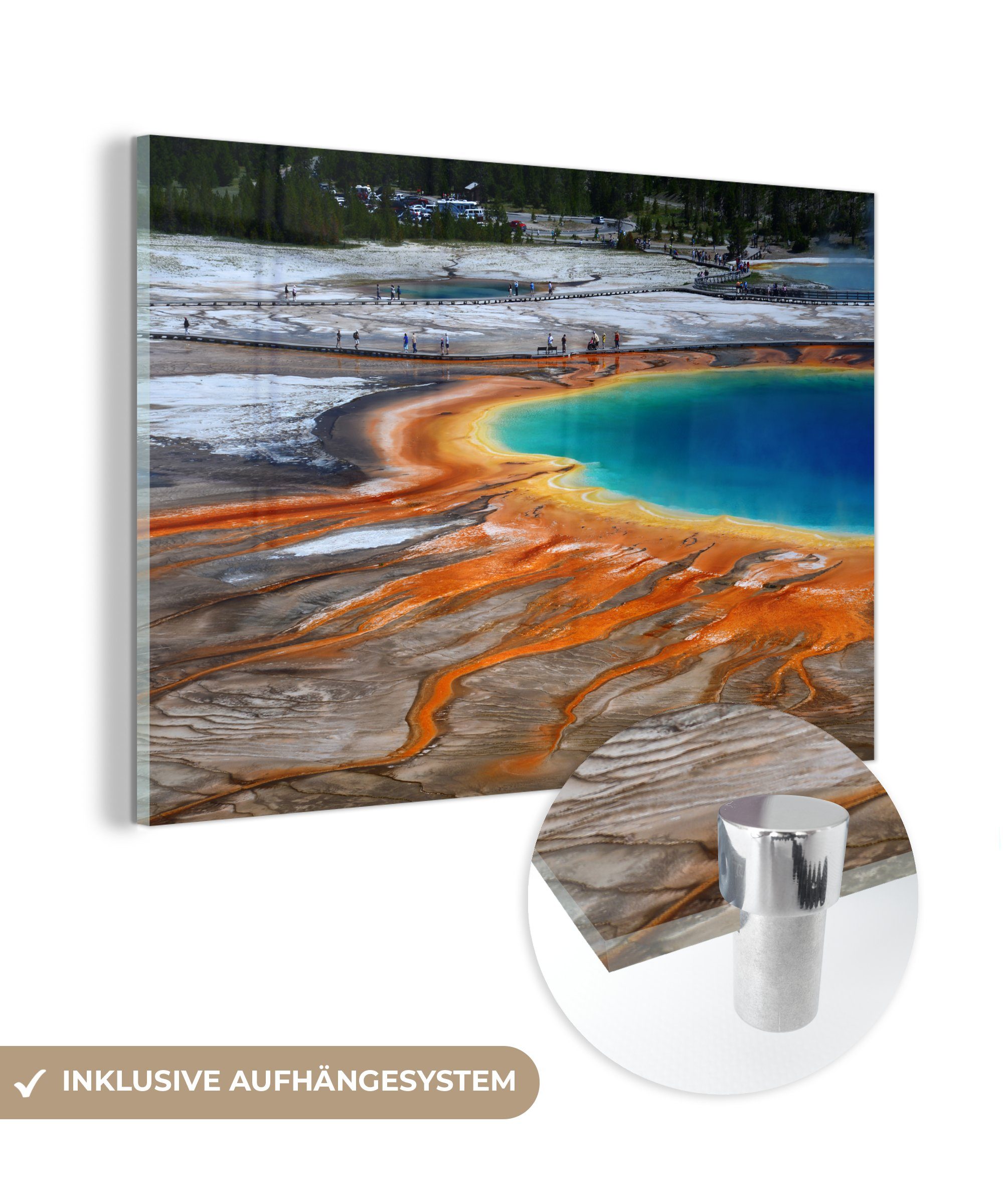 MuchoWow Acrylglasbild Geysir - Park - USA - Landschaft, (1 St), Acrylglasbilder Wohnzimmer & Schlafzimmer