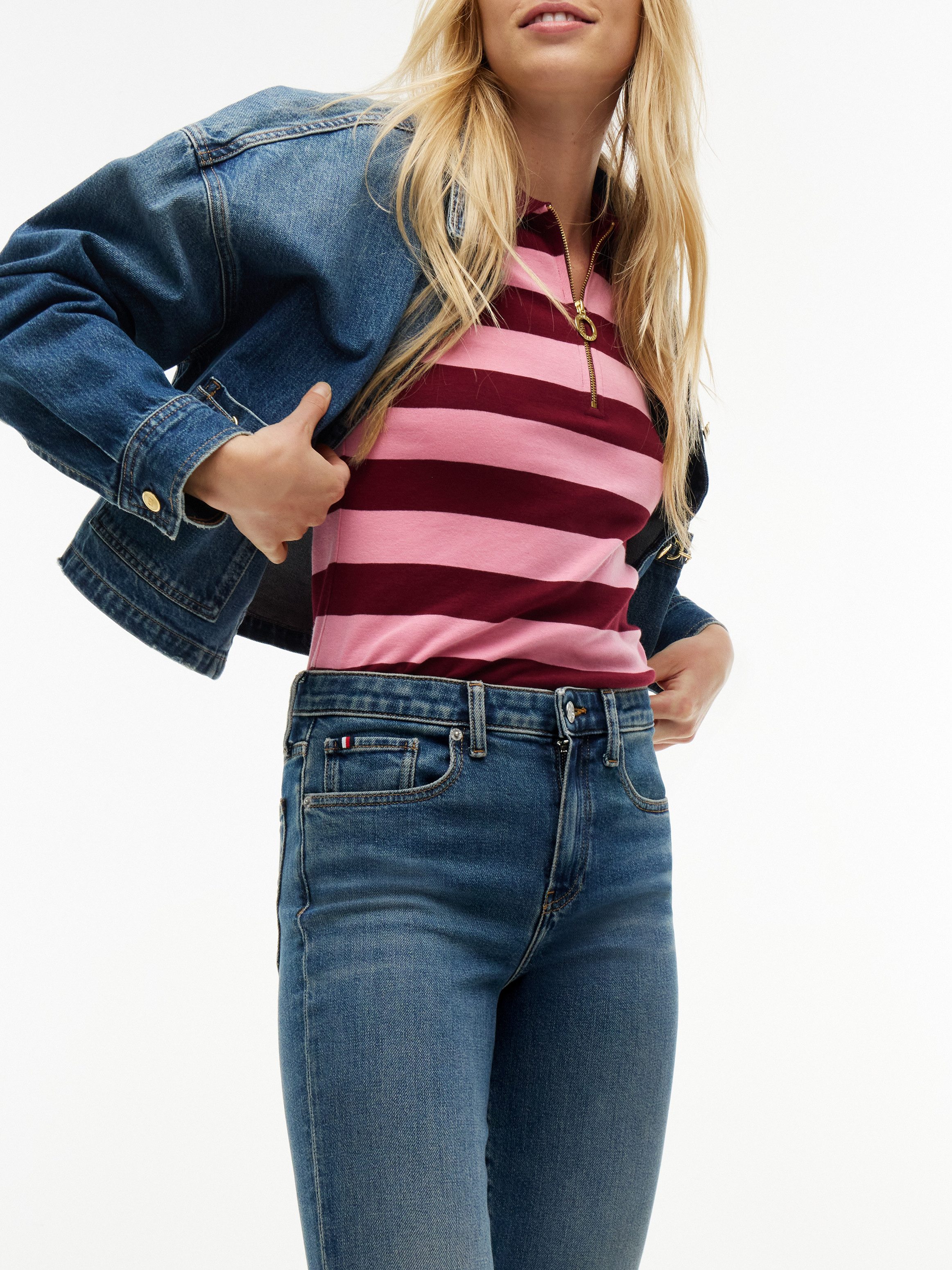 Tommy Hilfiger Slim-fit-Jeans HARLOW MID RISE SLIM ESSENTIAL Baumwollmischung, slim fit, mid waist