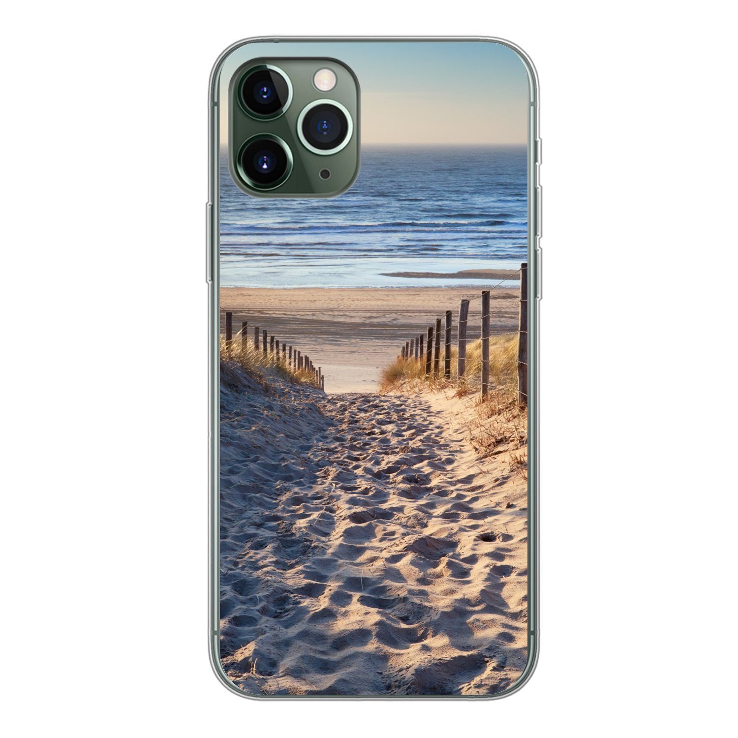 MuchoWow Handyhülle für Apple iPhone 11 Pro Strand - Meer - Niederlande - Dünen - Sonne, Smartphone-Bumper, Print, Handy Schutzhülle Dünn