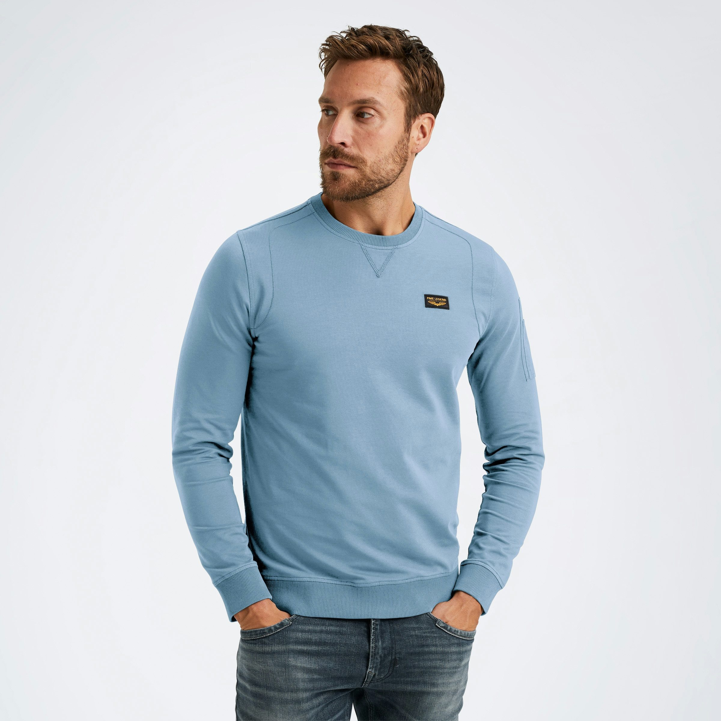 PME LEGEND Sweatshirt Airstrip sweat mit Logo Stickerei
