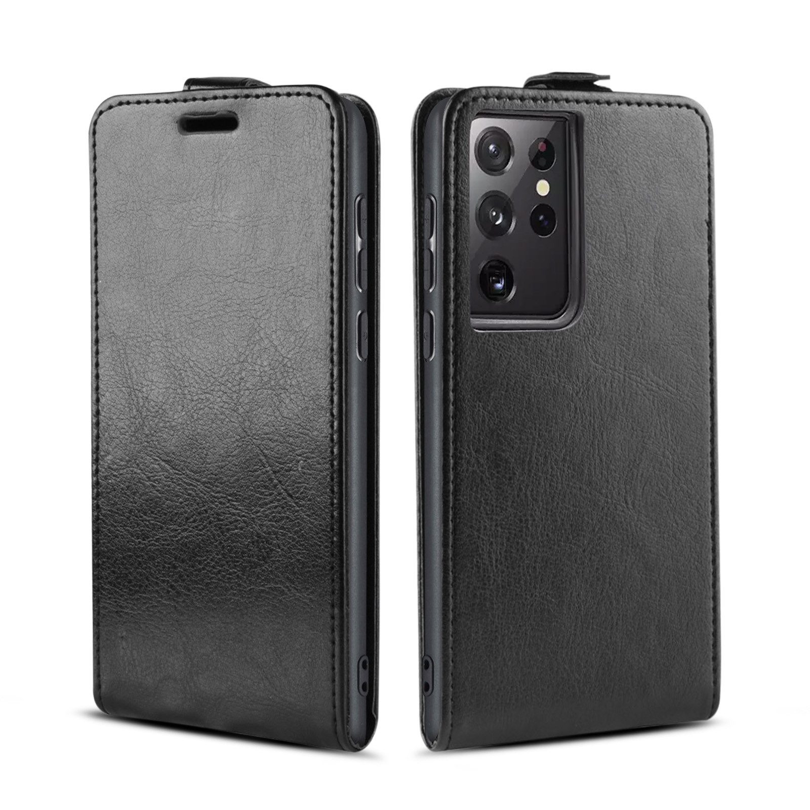 Tec-Expert Handyhülle Klapp Hülle für Samsung Galaxy S21 Ultra 5G 6.8 Zoll, 6.8", Tasche Klapphülle Case mit Kartenfach Fliphülle vertikal