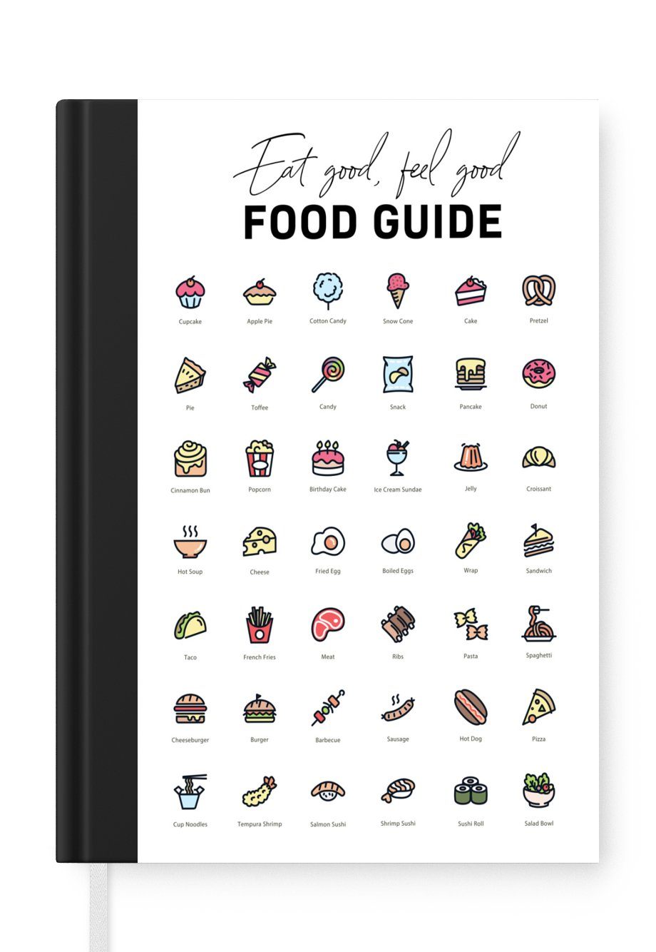 MuchoWow Notizbuch Küche - Lebensmittel, Journal, Merkzettel, Tagebuch, Notizheft, A5, 98 Seiten, Haushaltsbuch