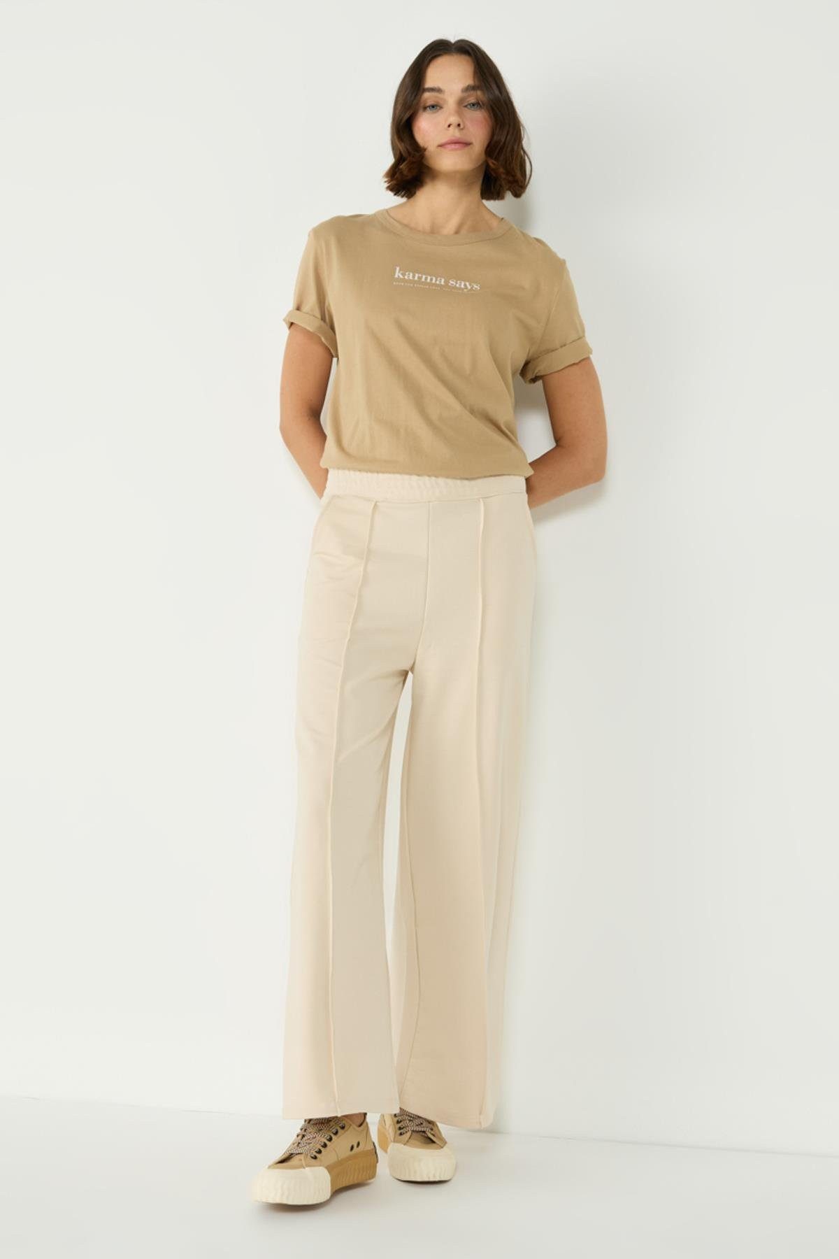 C&CITY Pyjama Damen Stitch Detail Palazzo Sweatpants günstig online kaufen