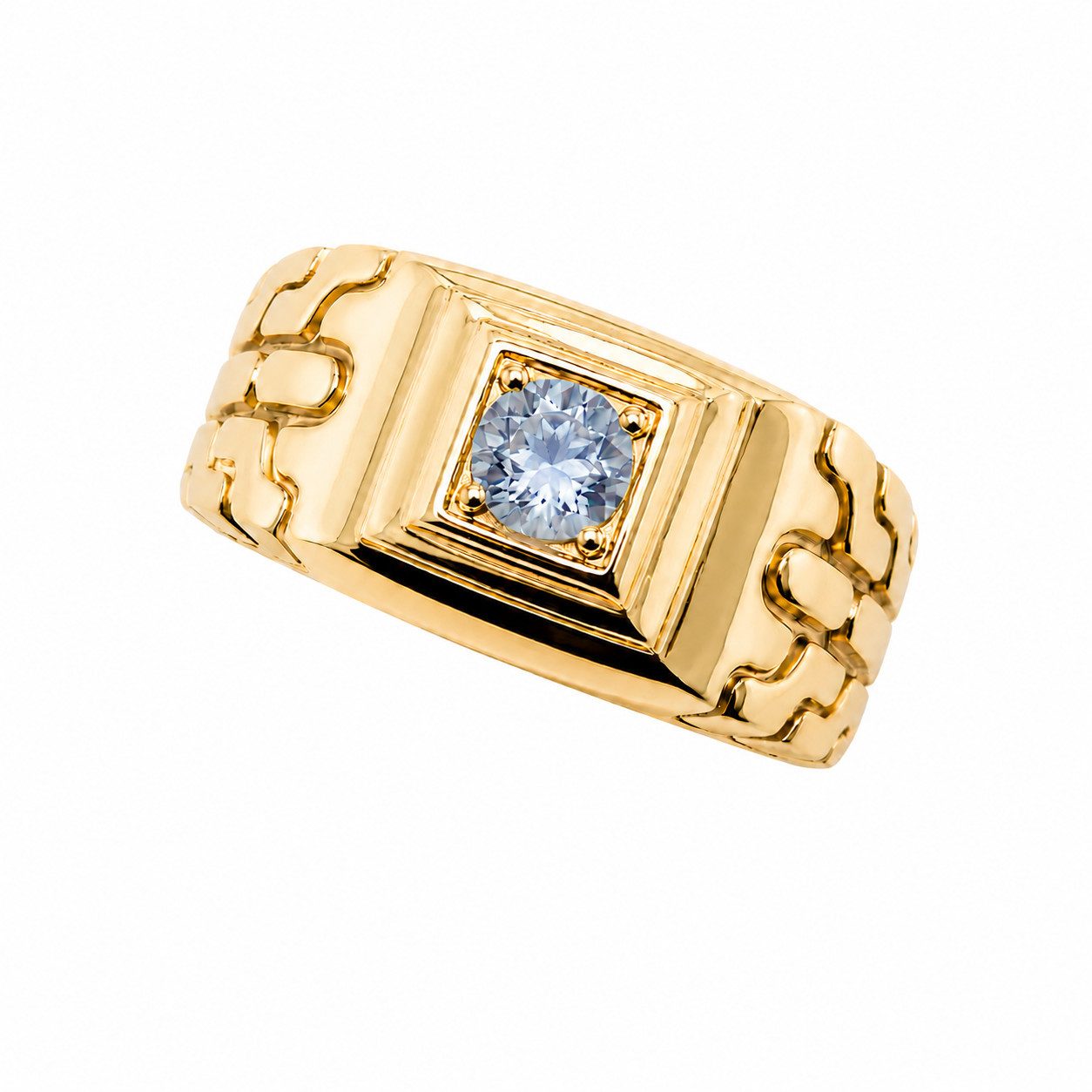 Sogni d'oro Fingerring mit blau-grünem Tansanit, Silber 925 vergoldet