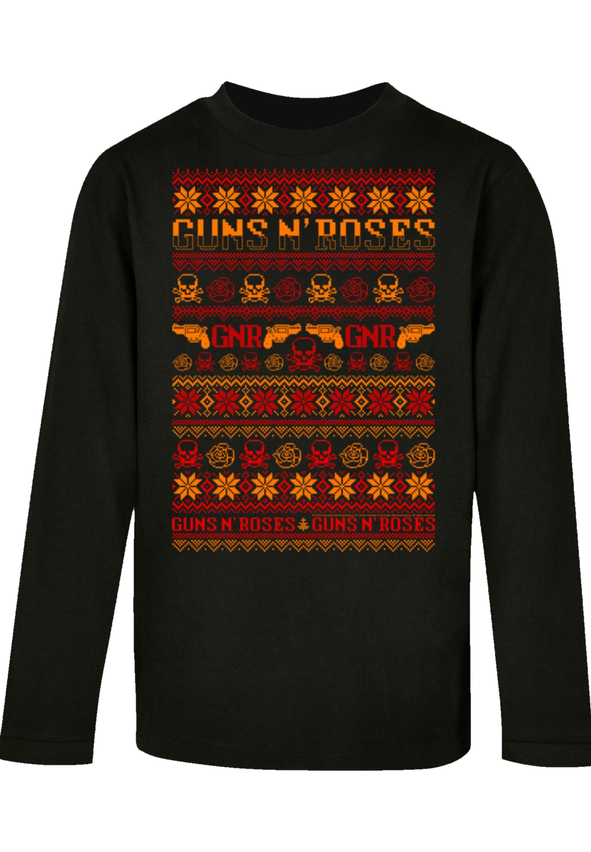 T-Shirt Roses F4NT4STIC schwarz Musik,Band,Logo Guns Christmas Weihnachten n'