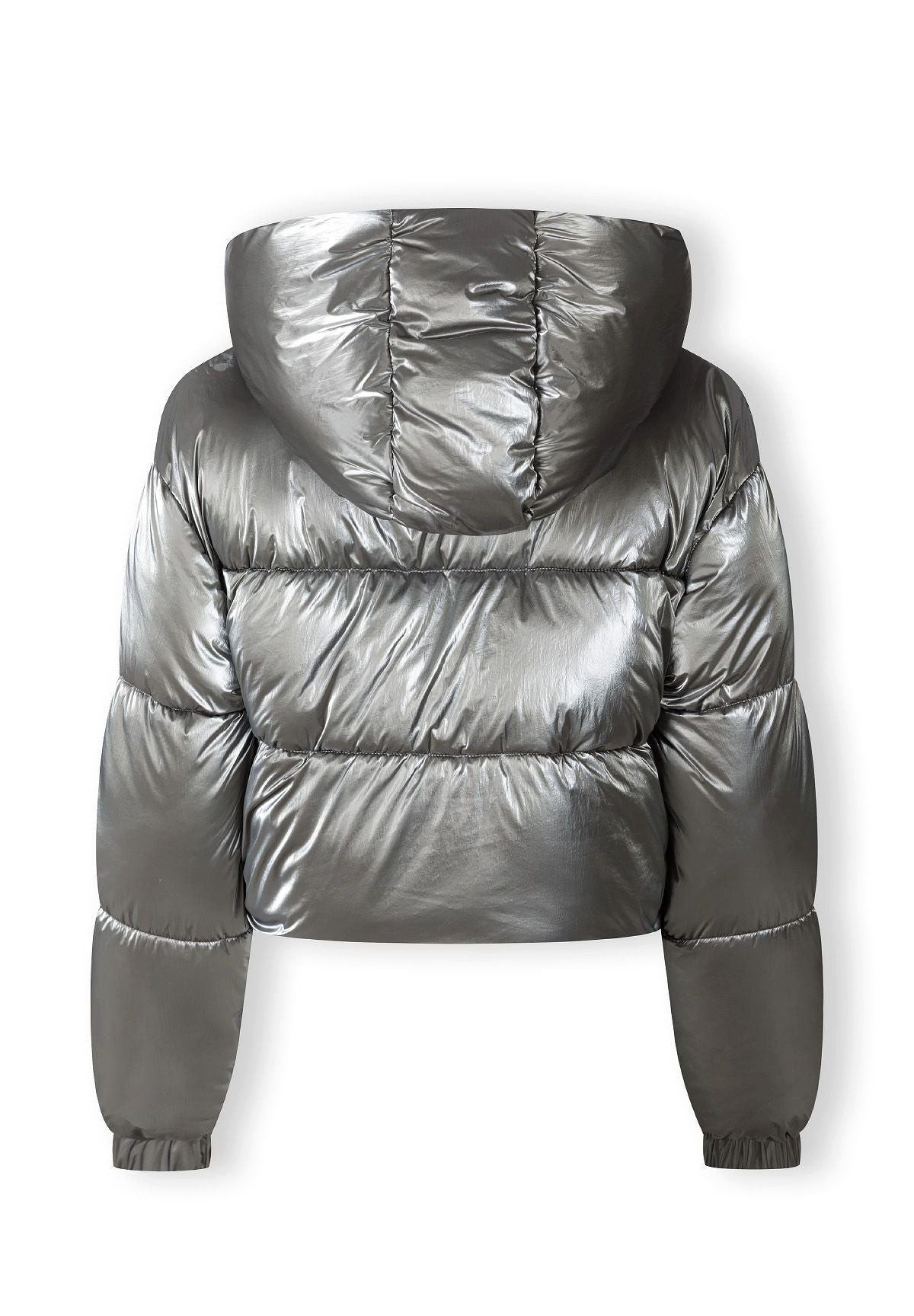 MINOTI Steppjacke für Damen, kurz, mit Kapuze Silber-Metallic – Bild 2 von 4