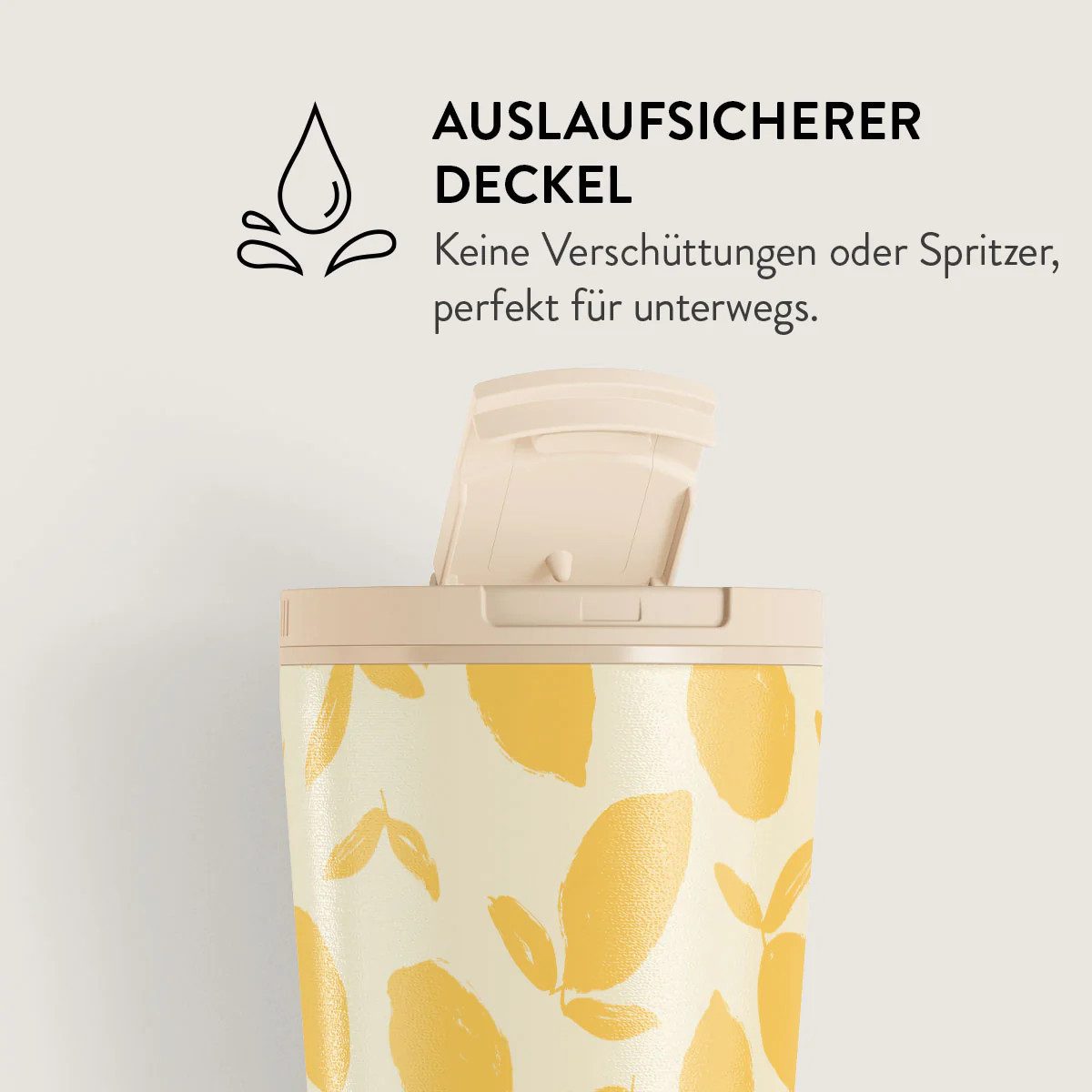 BURGA Becher Lemon Tart Flap Lid Travel Mug 500ml
