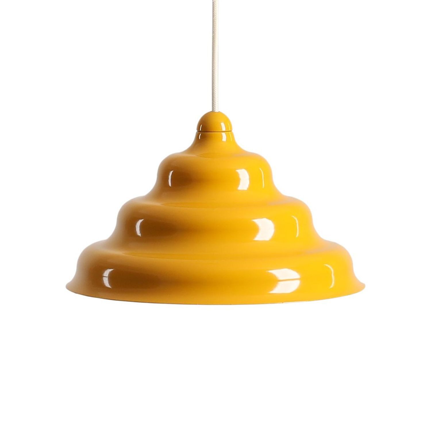 Licht-Erlebnisse Pendelleuchte NAREN, Glas Metall H: max. 220 cm rund Ø 23 cm Gelb G9 Modern