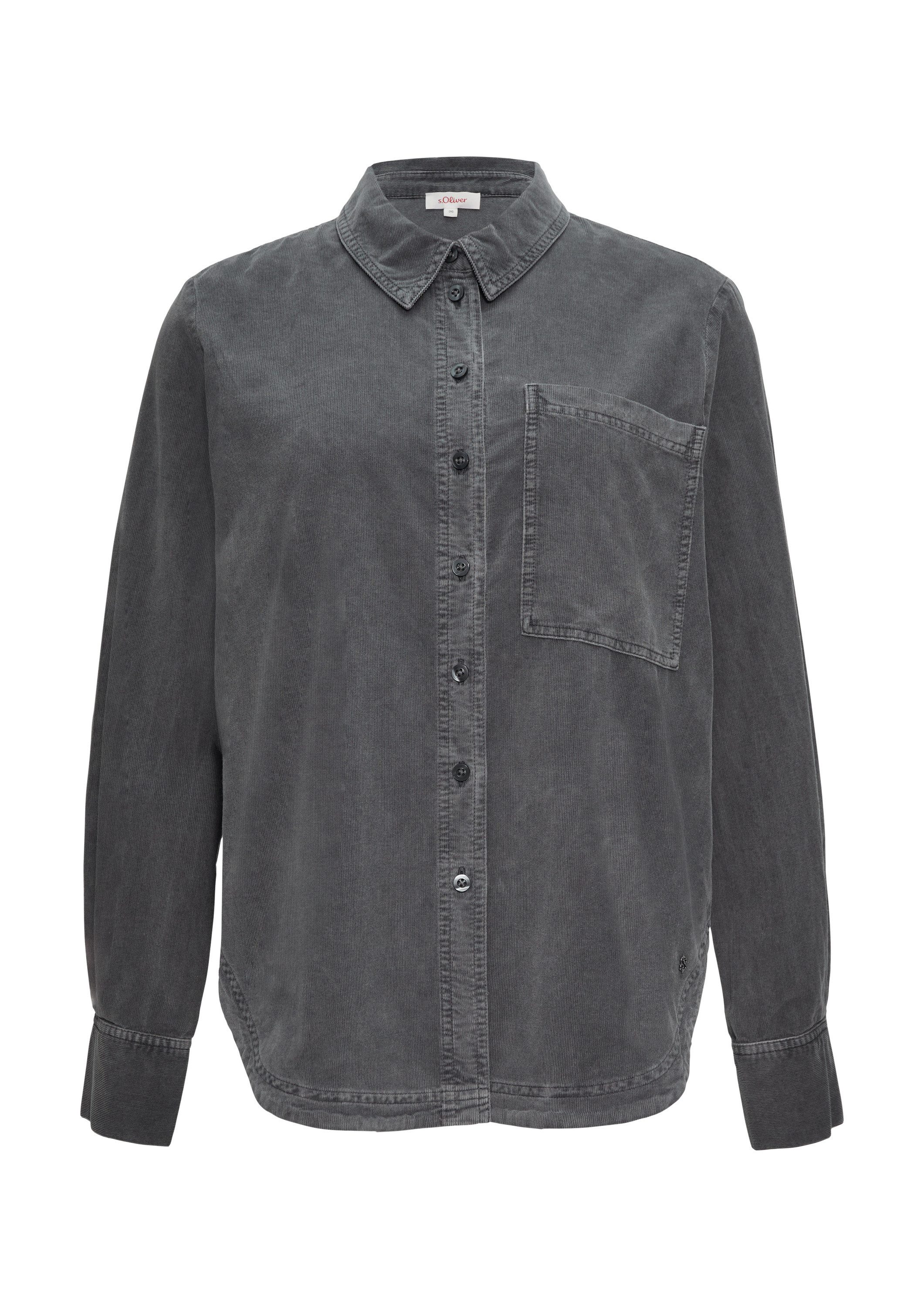 s.Oliver Langarmbluse Bluse Hemdbluse aus Feincord günstig online kaufen