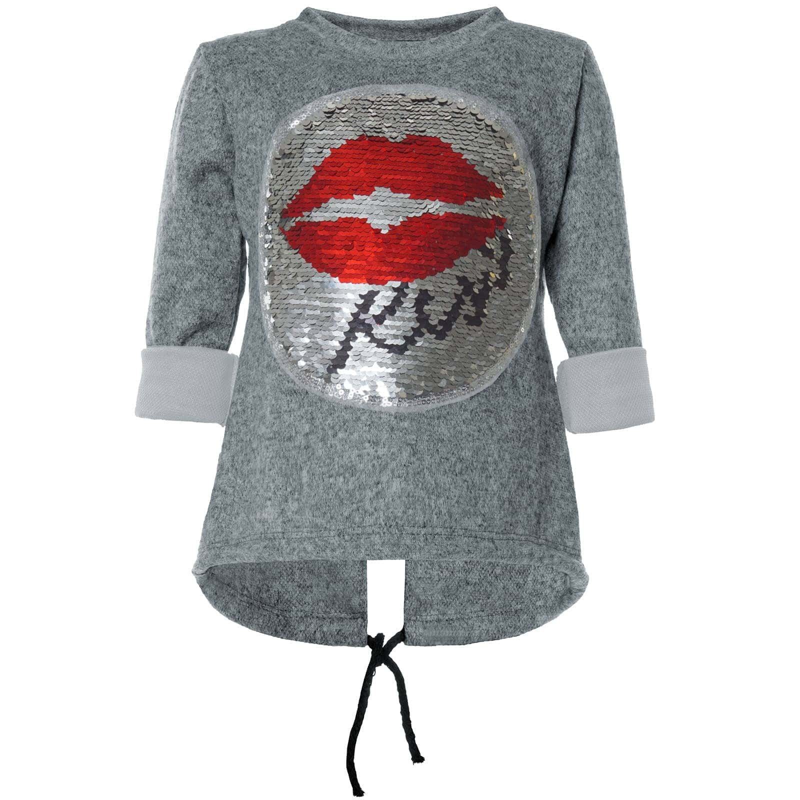 Sweatshirt Mädchen Wende Pailletten Pullover