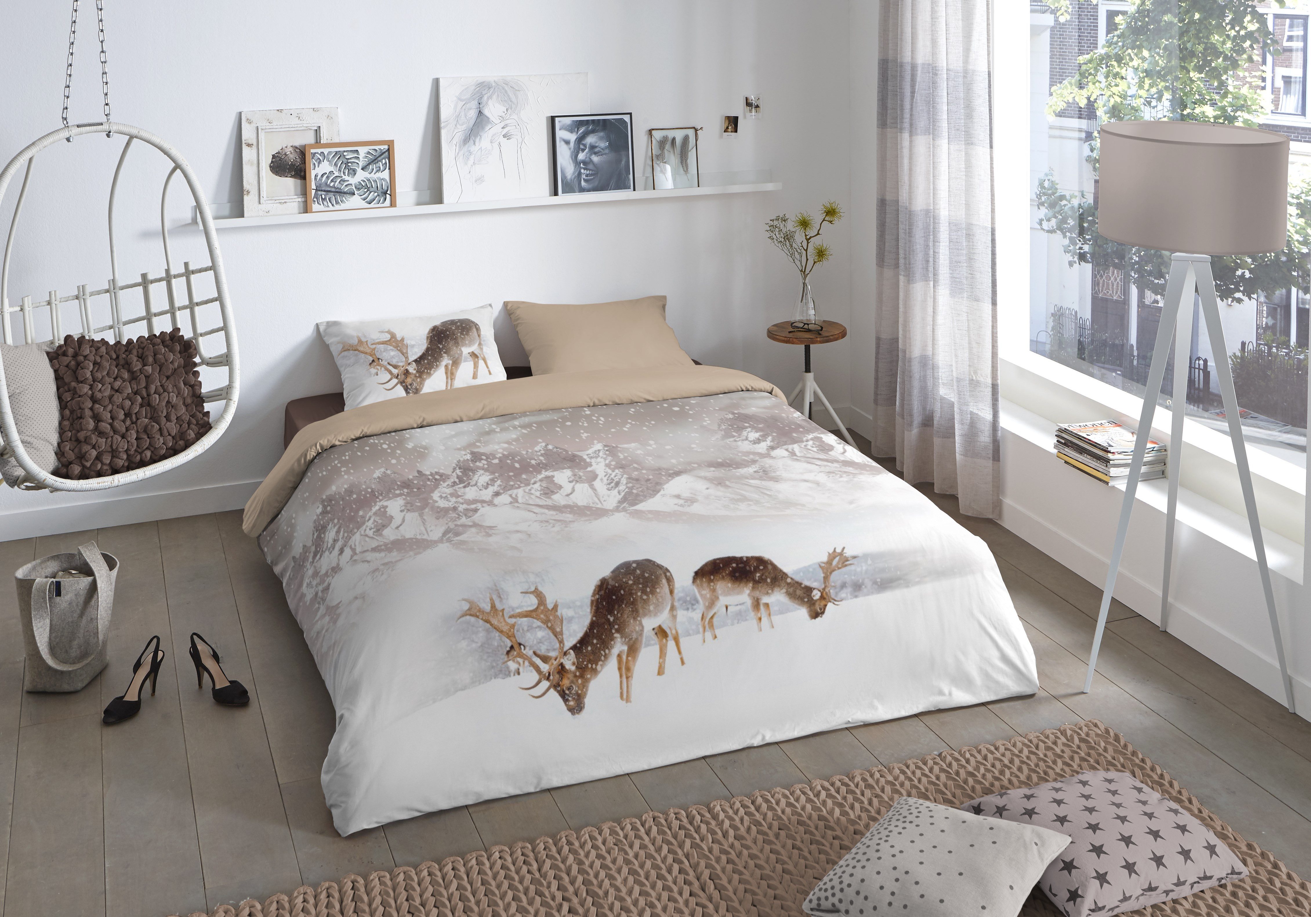 good morning Wendebettwäsche Wintermu, Biber, Flanell, günstig online kaufen