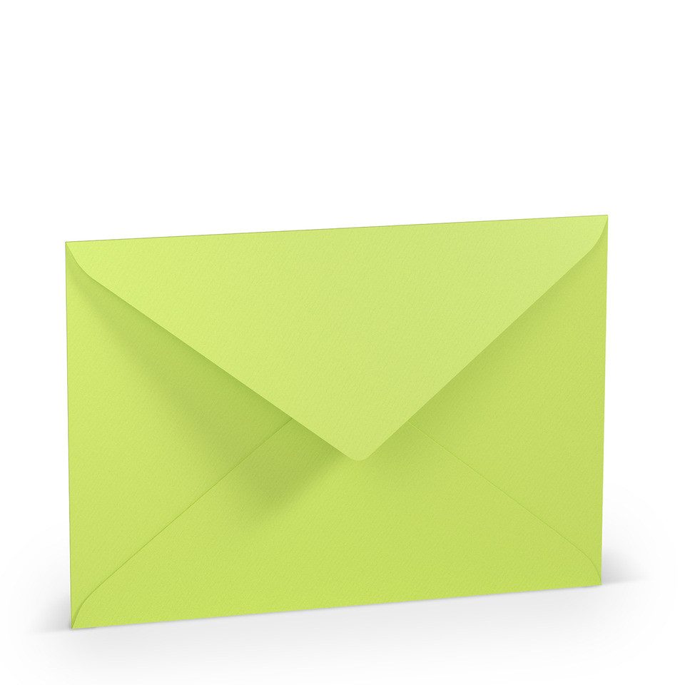 Rössler Briefumschlag 50x Briefhülle Paperado - C5, 100 g/qm, maigrün gerippt, Seidenfutter