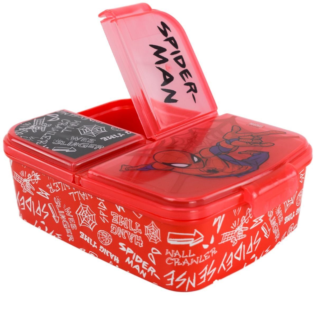 Lunchbox Marvel Spiderman Urban Web Brotdose in Rot 3 Fächer mit Deckel