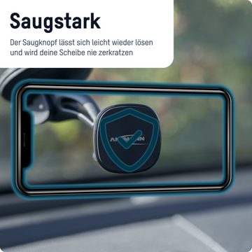 ANSMANN AG Handyhalter für PKW, LKW mit Saugnapf zur Befestigung an Frontscheibe Smartphone-Halterung