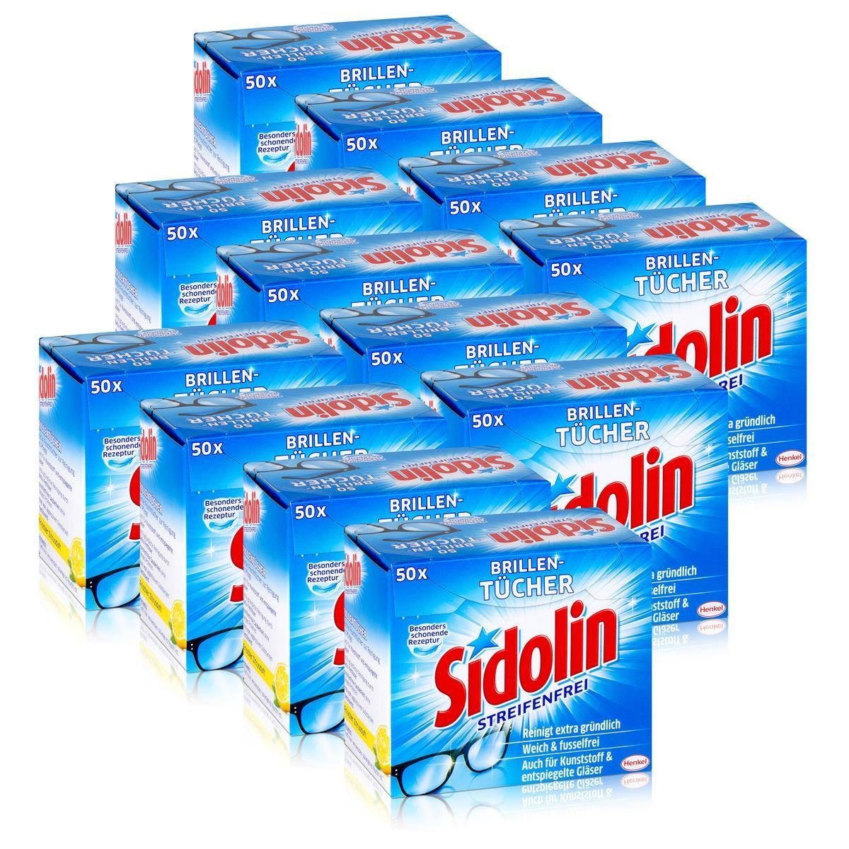 SIDOLIN Sidolin Brillen Putztücher 50 stk. Tücher - Reinigt extra gründlich (1 Reinigungstücher