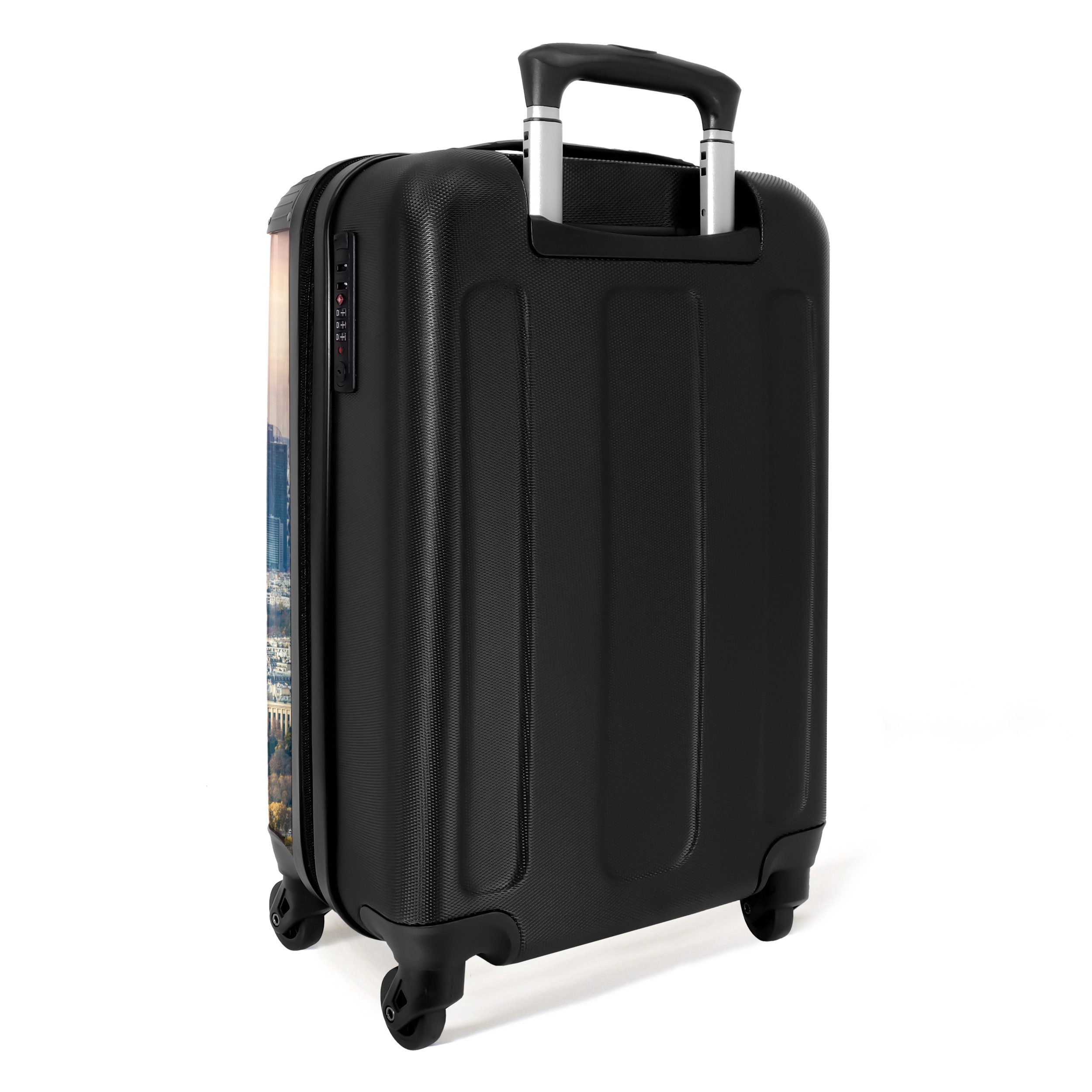 NoBoringSuitcases.com© Hartschalen-Trolley Eiffelturm - Herbst - Paris - Abend 55x35x20cm, Reisetasche mit Rollen, Koffer Handgepäck Flugzeug