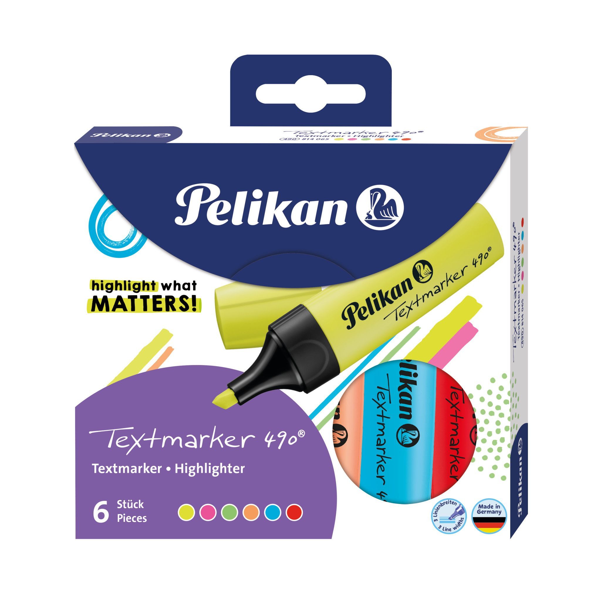 Pelikan Marker Pelikan Textmarker 490 nachfüllbar, 6er